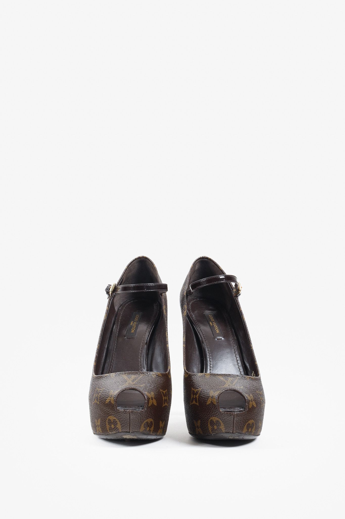 Louis Vuitton Louis Vuitton Brown Monogram Canvas Peep Toe Mary Jane Pumps Size US 6 / IT 36 - 2 Thumbnail