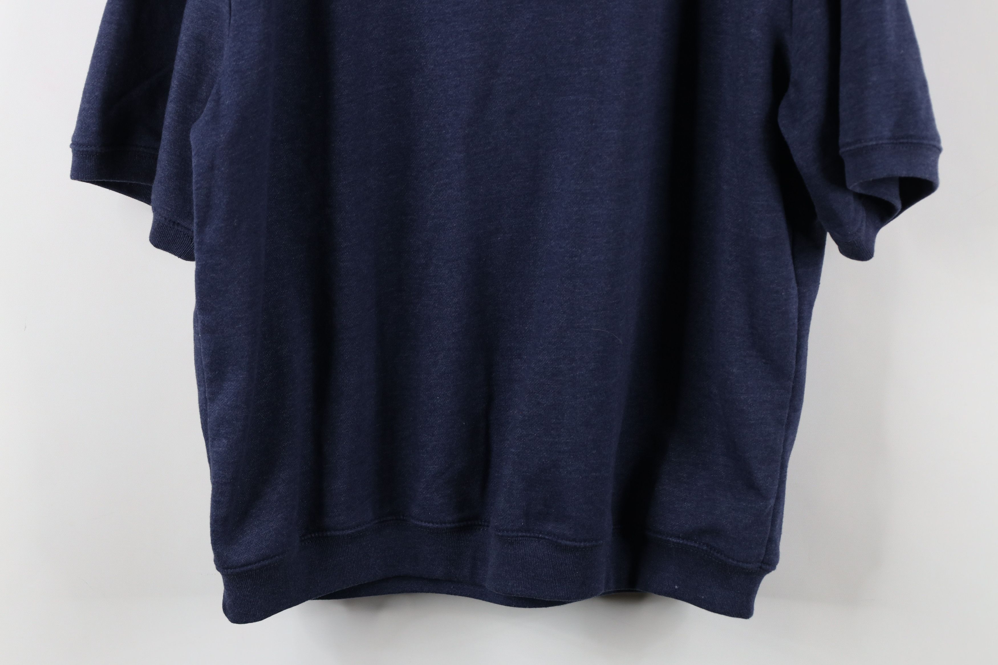 Vintage Vintage 90s Streetwear Blank Short Sleeve Sweatshirt Blue Size US L / EU 52-54 / 3 - 8 Thumbnail