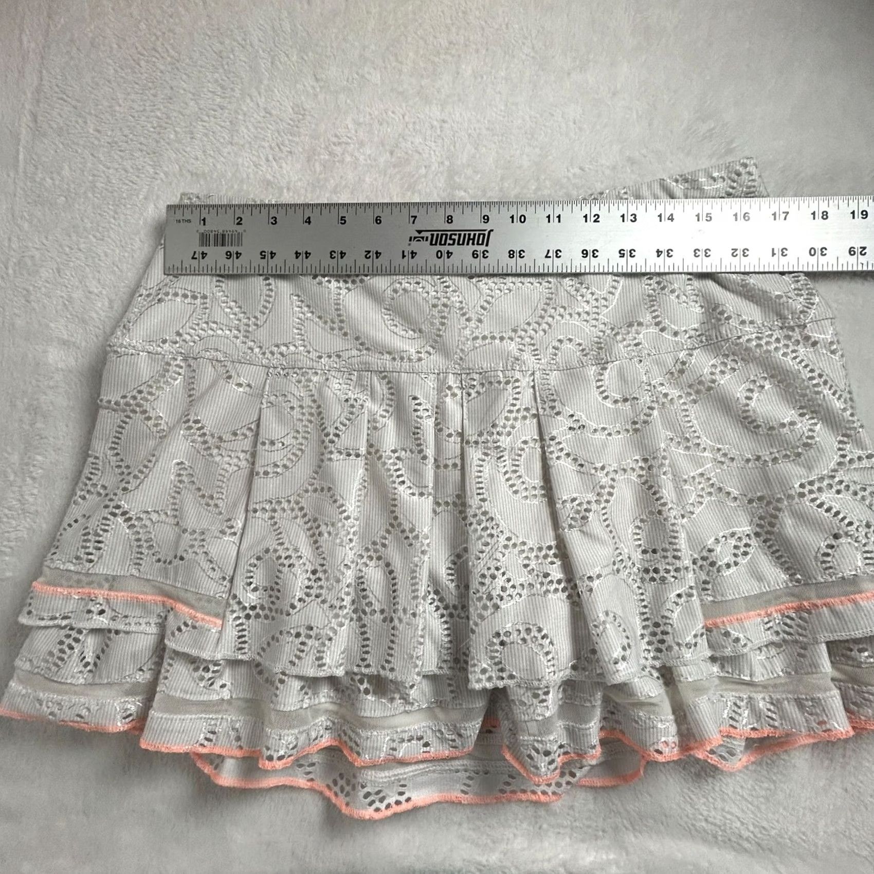 Vintage Lucky in Love Women’s Eyelet Lace Tier Tennis Skort XL 16 Gray Stretch Athletic Size ONE SIZE - 5 Thumbnail