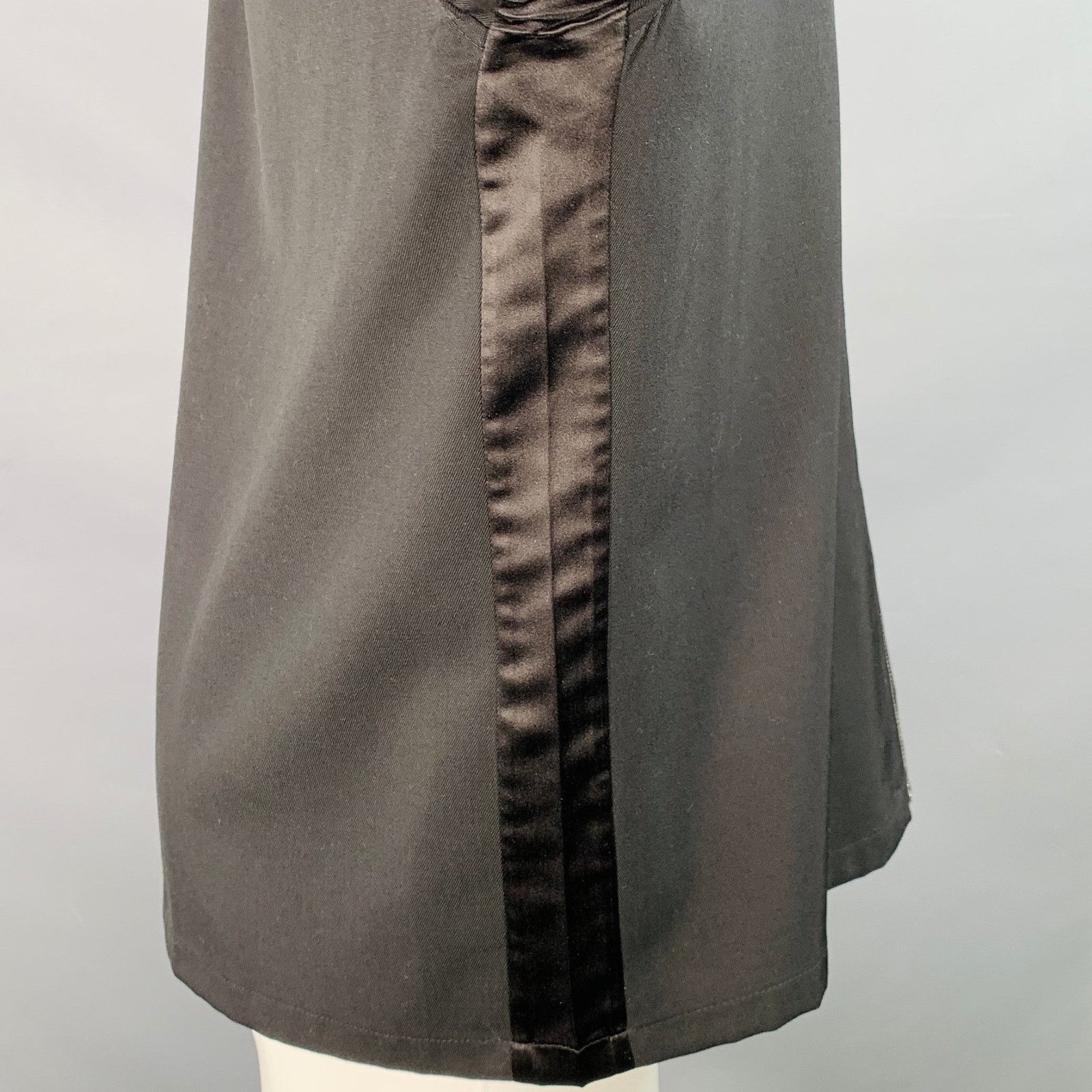 Prada Black Virgin Wool Twill Contrast Collar Zip Up Shirt Jacket Size US S / EU 44-46 / 1 - 5 Thumbnail