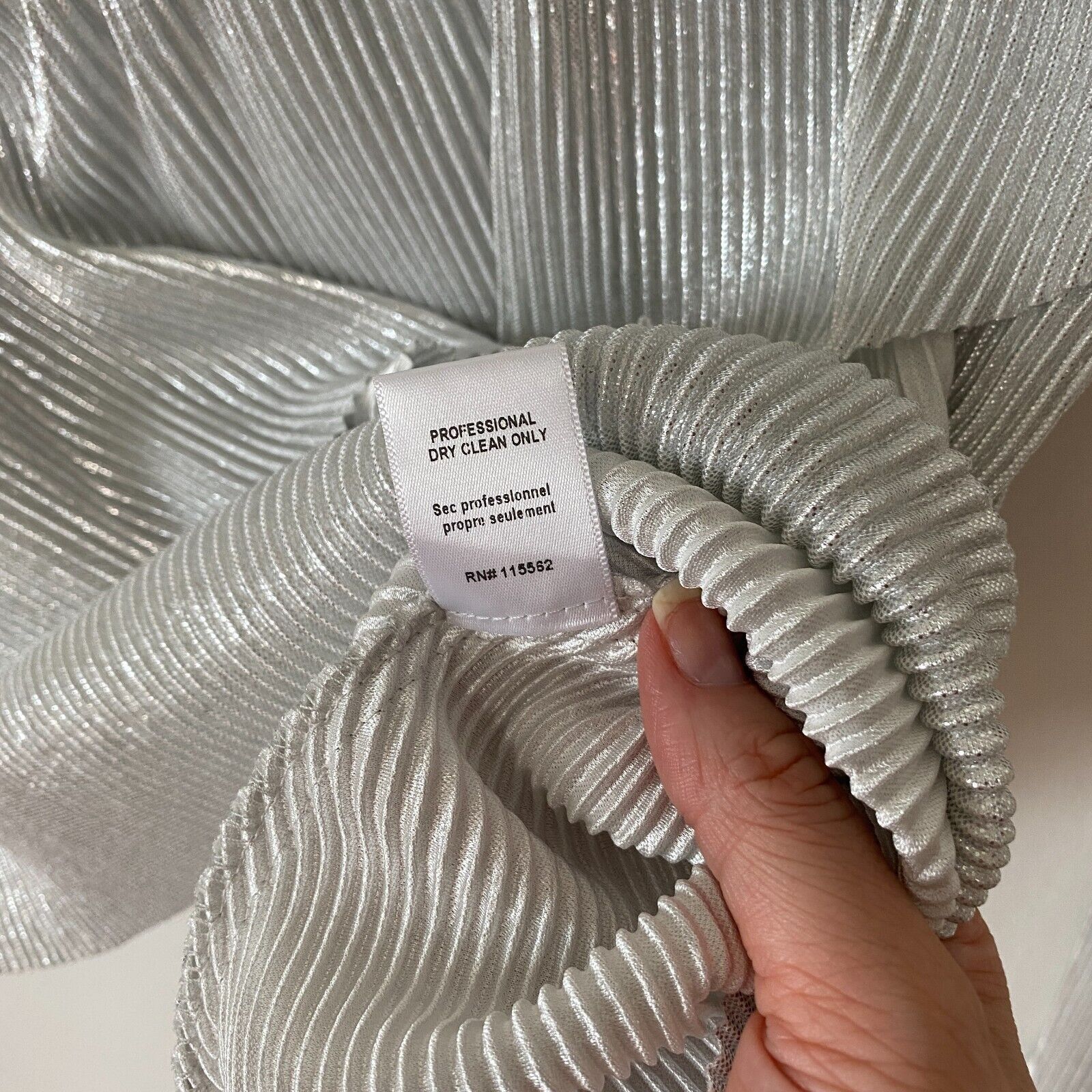 LIKELY Silver Striped Ribbed One Shoulder One Sleeve Ruffle Top S Size S / US 4 / IT 40 - 4 Thumbnail