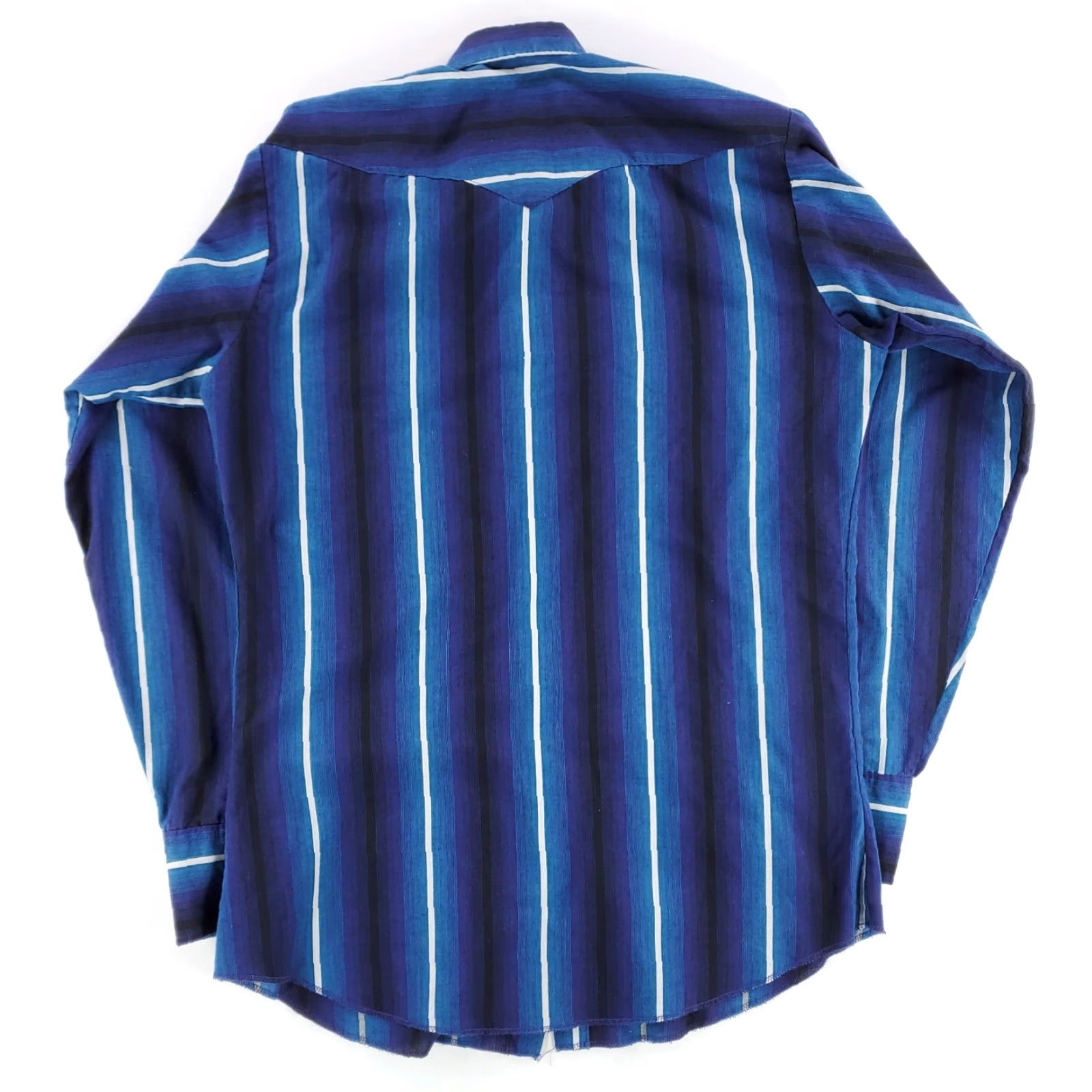 Vintage VINTAGE Panhandle Slim Pearl Snap Shirt Striped Blue Purple Made USA Mens 15.5/35 Long Sleeve Snap Mens Yellow? Size US L / EU 52-54 / 3 - 4 Thumbnail