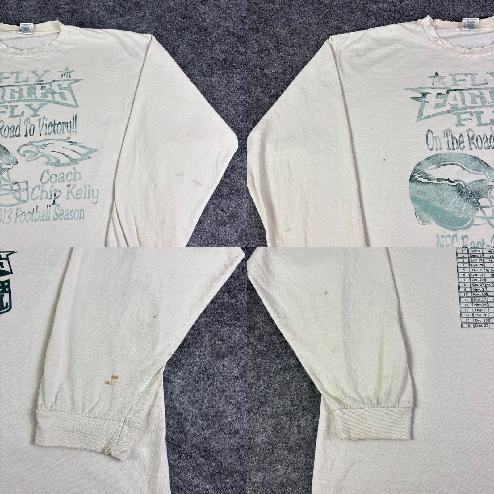 Delta VINTAGE Philadelphia Eagles Shirt Mens 2XL White 2013 Chip Kelly Long Sleeve Size US XXL / EU 58 / 5 - 8 Thumbnail