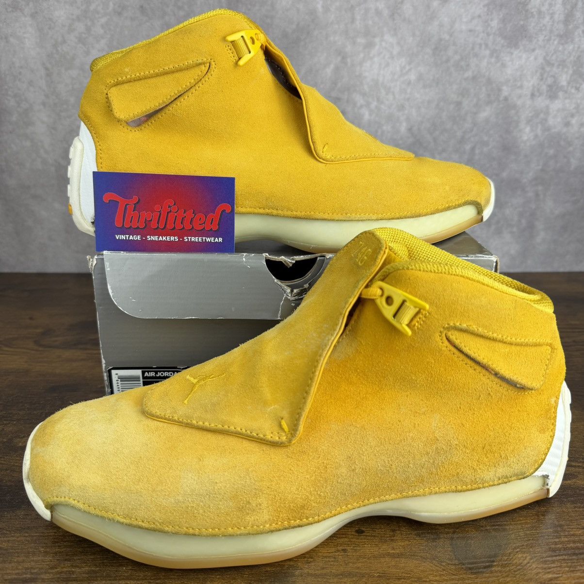 Air Jordan 18 Retro Yellow Ochre Suede AA2494-701 Shoes OG