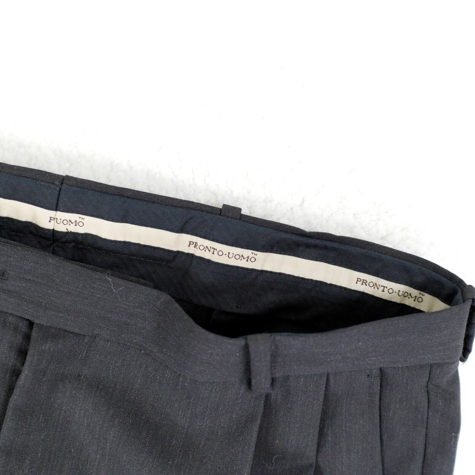 Pronto Uomo Pronto Uomo Wool Blue Pleated Cuffed Mid Rise Dress Pants 38 Size 38R - 7 Thumbnail