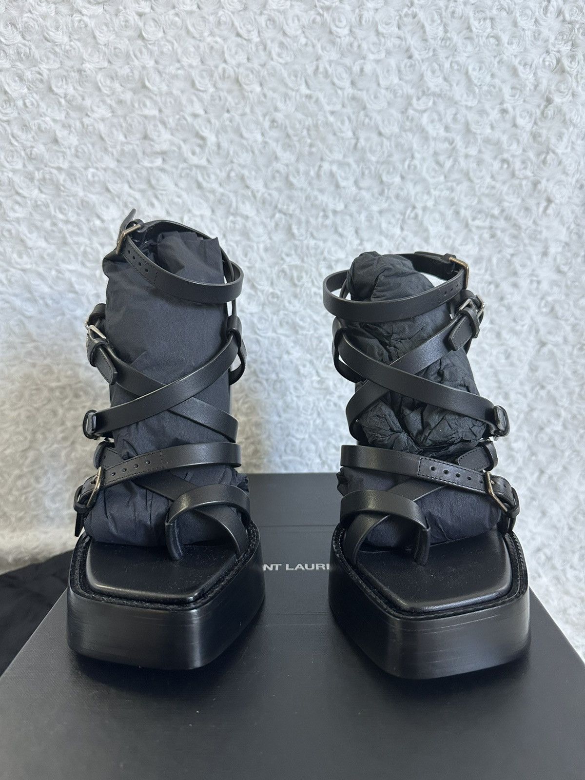 Saint Laurent Paris × Yves Saint Laurent Saint Laurent Heeled Sandals Platz Size US 7.5 / IT 37.5 - 6 Thumbnail