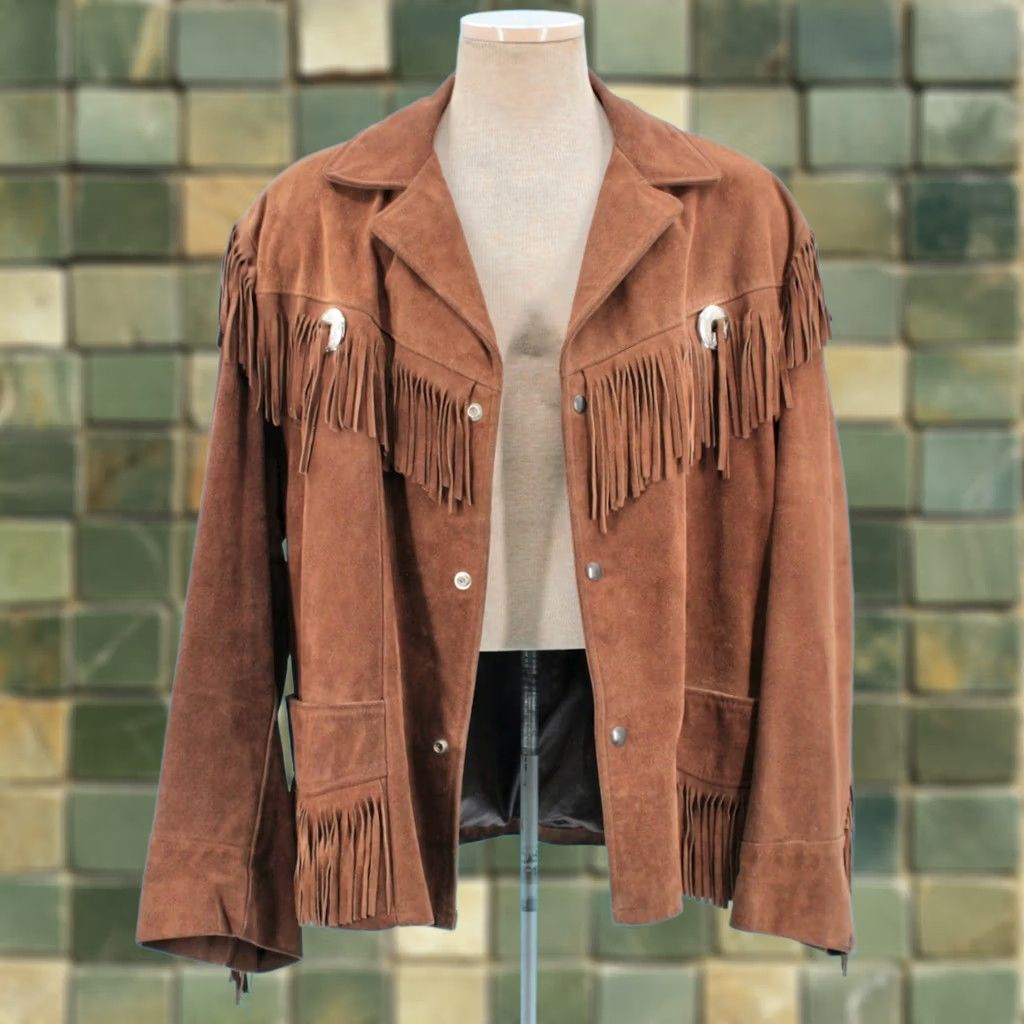 Vintage VINTAGE Excelled 70s Suede Fringe Jacket L Brown Mens Size US L / EU 52-54 / 3 - 1 Thumbnail