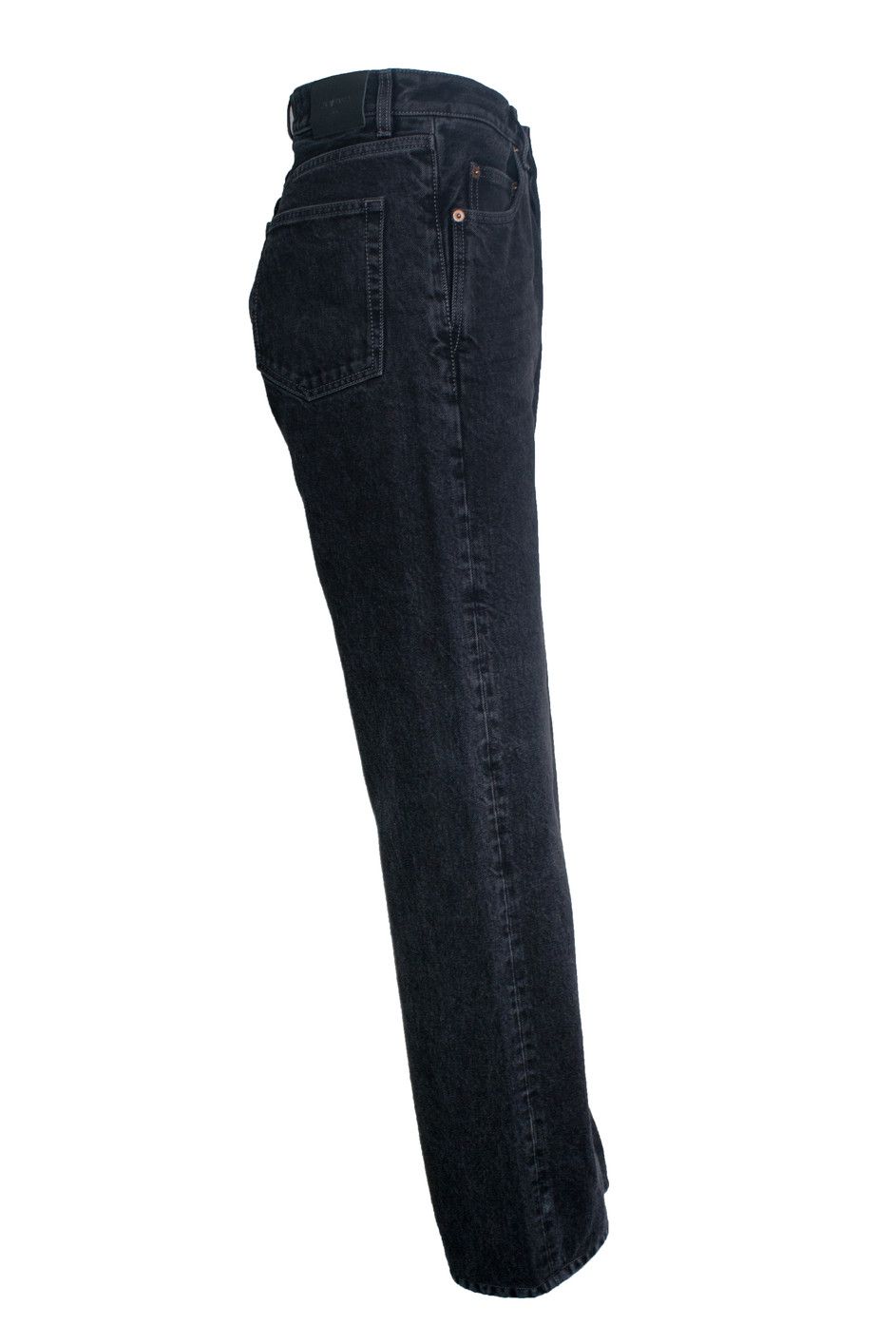 Saint Laurent Paris Saint Laurent, V waist long baggy jeans in black Size 28" / US 6 / IT 42 - 3 Thumbnail