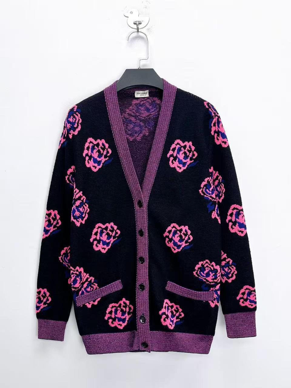 Saint Laurent Paris Saint Laurent Floral Knit Cardigan XS Size XS / US 0-2 / IT 36-38 - 1 Thumbnail