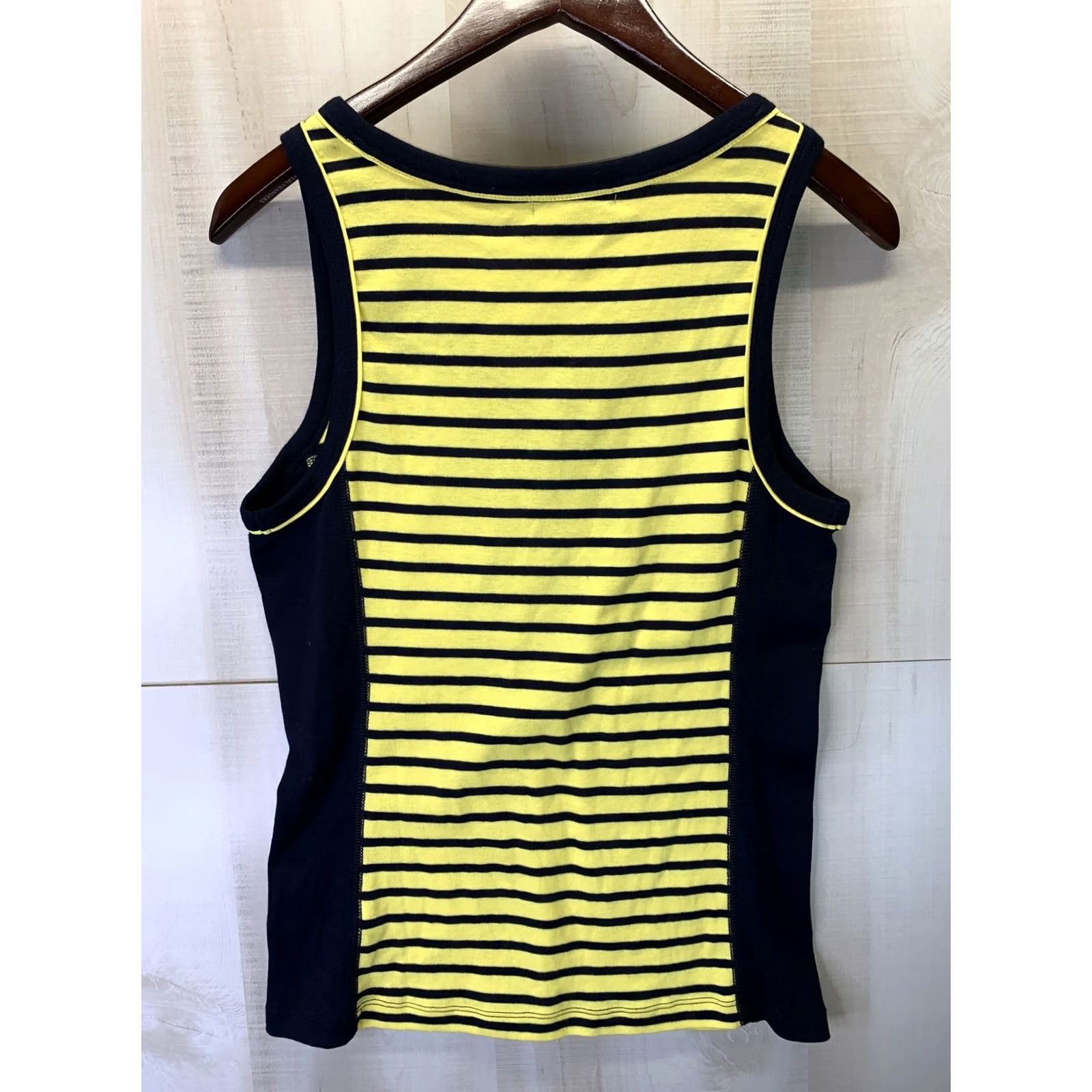 Chaps Chaps Tank Top Womens M Blue Yellow NWT Striped Sleeveless V-Neck Casual Shirt 100% Cotton Modern Basic Size M / US 6-8 / IT 42-44 - 4 Thumbnail