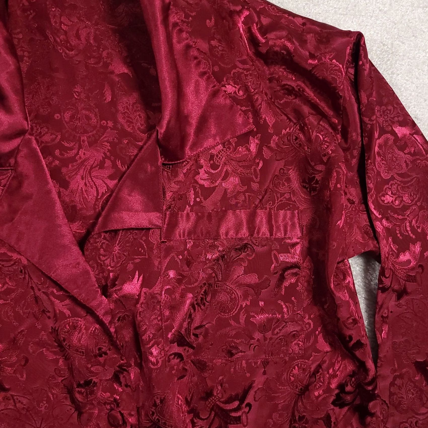 Victoria's Secret VINTAGE Victoria's Secret Pajama Shirt Womens Small Satin Jacquard Floral 90s Size S / US 4 / IT 40 - 4 Thumbnail