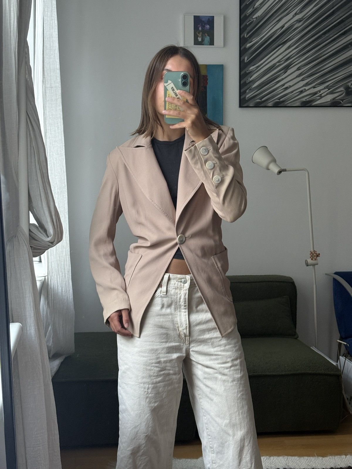 Ann Demeulemeester Ann Demeulemeester beige blazer Size S / US 4 / IT 40 - 1 Thumbnail