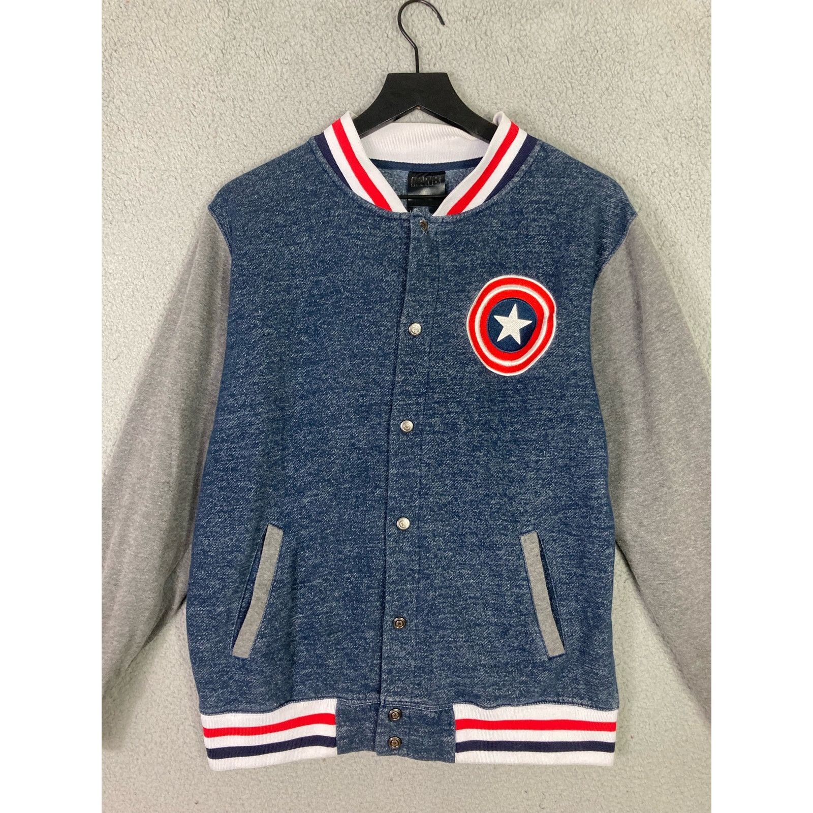 Disney × Marvel Comics Captain America Men's M Marvel Button-Up Shirt Jacket S Size US M / EU 48-50 / 2 - 6 Thumbnail
