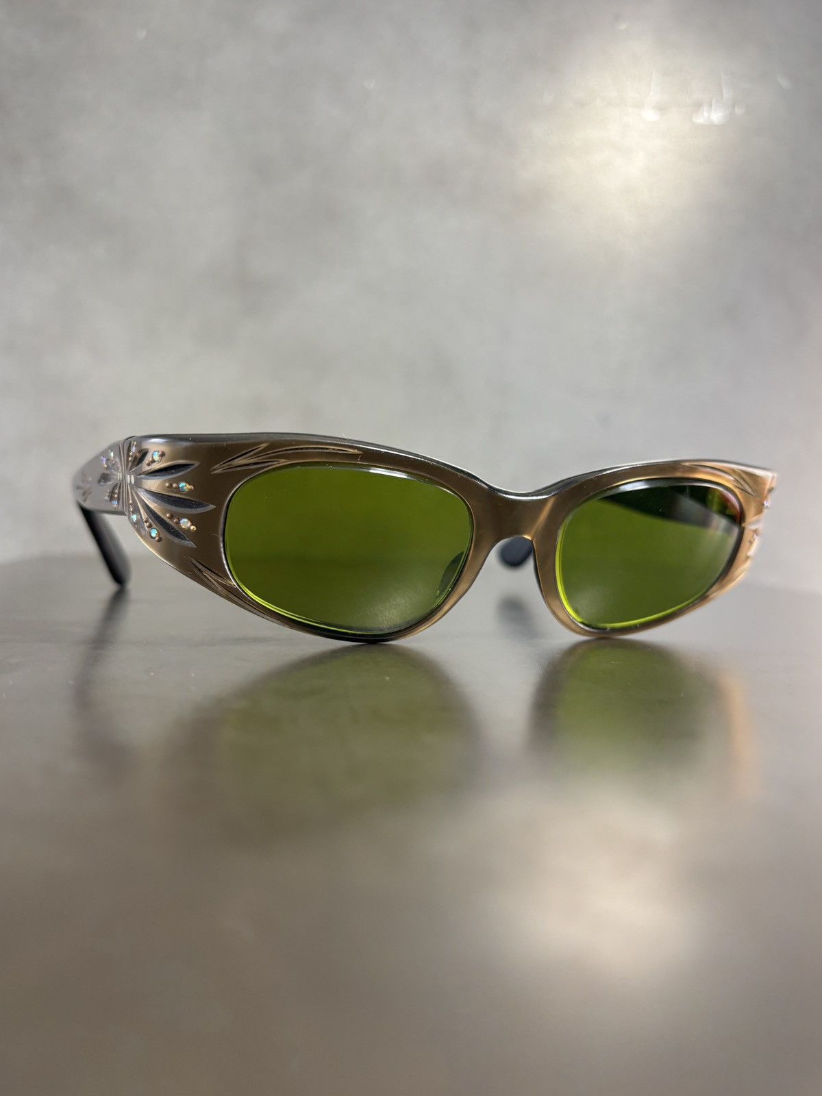 American Optical × Other × Vintage 1960s Cat Eye Sunglasses MCM Vintage Rhinestone France Mod Size ONE SIZE - 17 Thumbnail