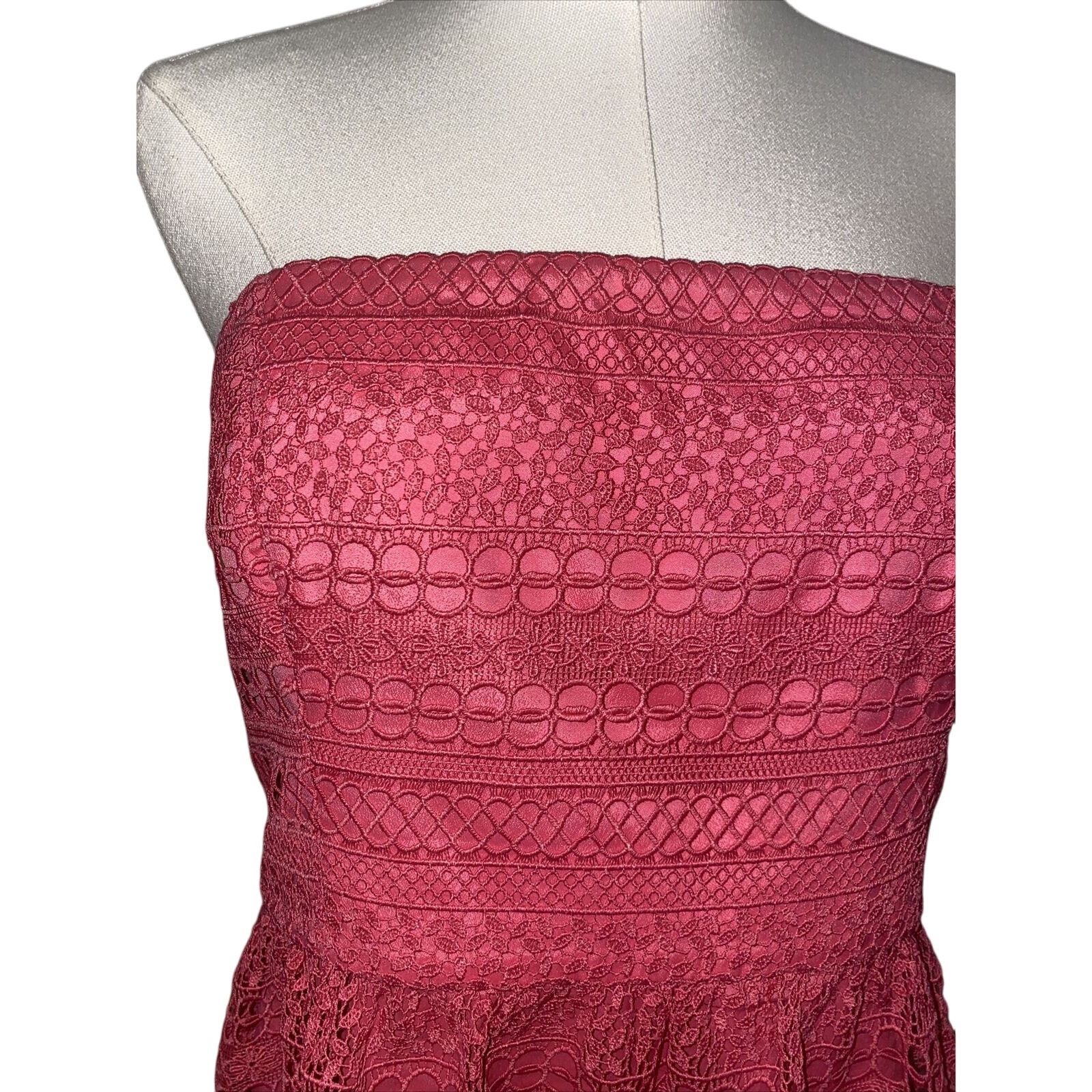 J.Crew J Crew A Line Strapless Lace Party Dress in Pink Sz 10 Size L / US 10 / IT 46 - 2 Thumbnail