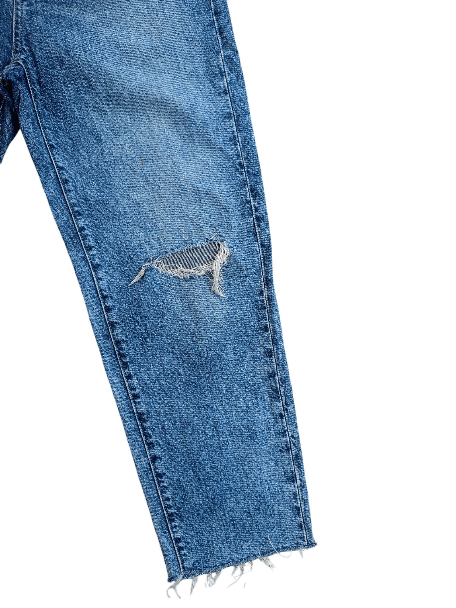 Uniqlo × Vintage UNIQLO Cropped Relaxed Tapered Distressed Denim Size 26" / US 2 / IT 38 - 6 Thumbnail
