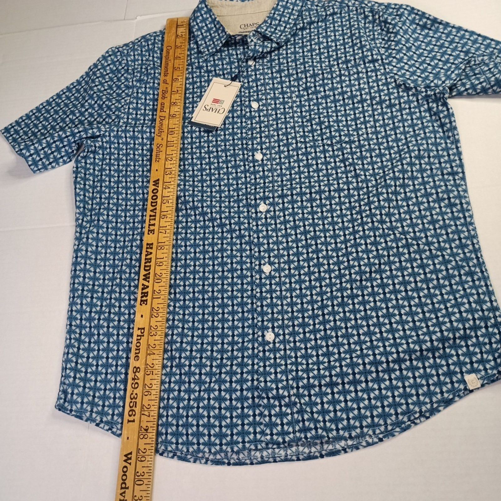 Chaps Chaps Seacoast Wash Linen Woven Shirt Men M Spring Lake Blue Size US M / EU 48-50 / 2 - 5 Thumbnail