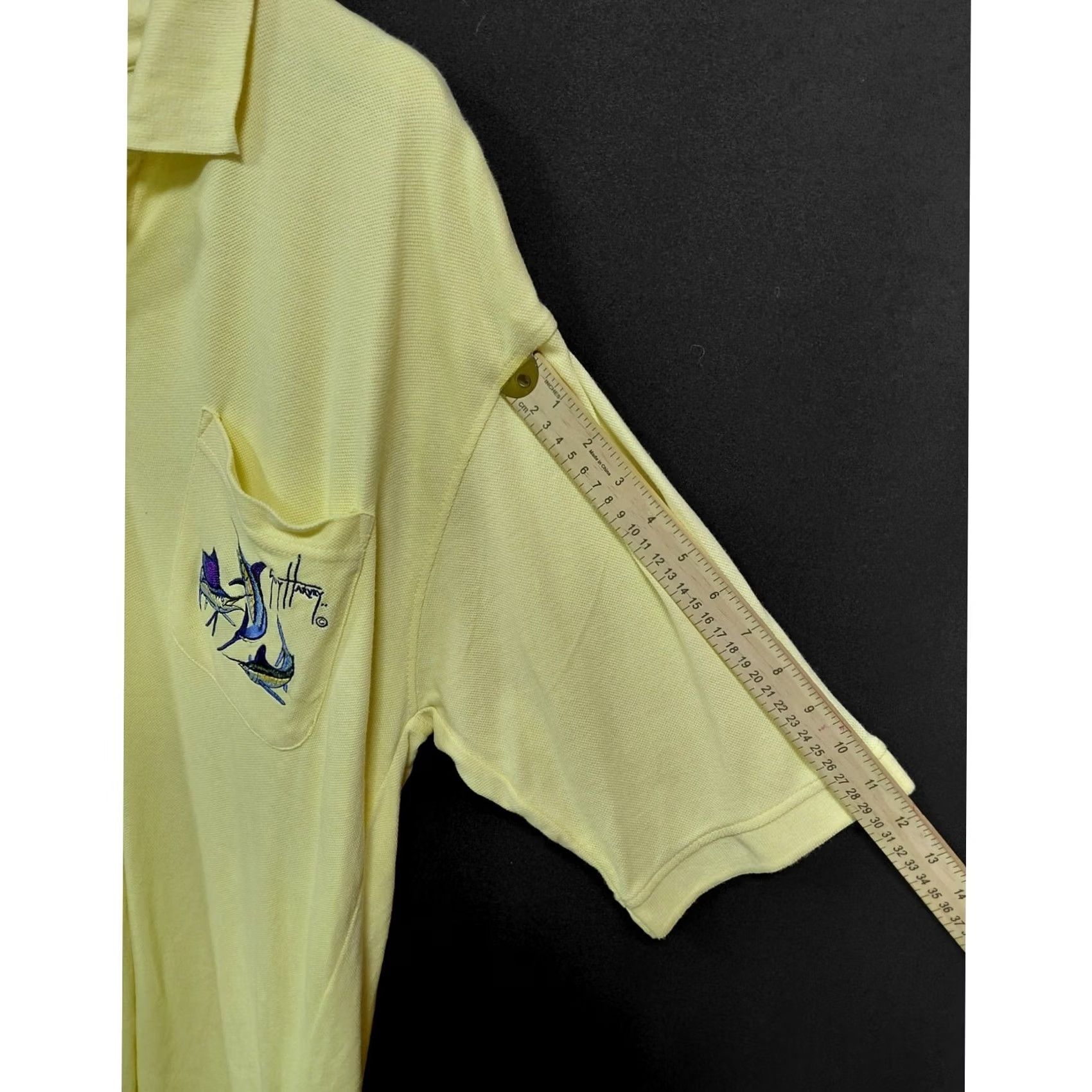 Guy Harvey Guy Harvey by AFTCO BLUEWATER Polo Shirt Yellow XL 100% Cotton Short Sleeve Button Mens Shirt Size US XL / EU 56 / 4 - 7 Thumbnail