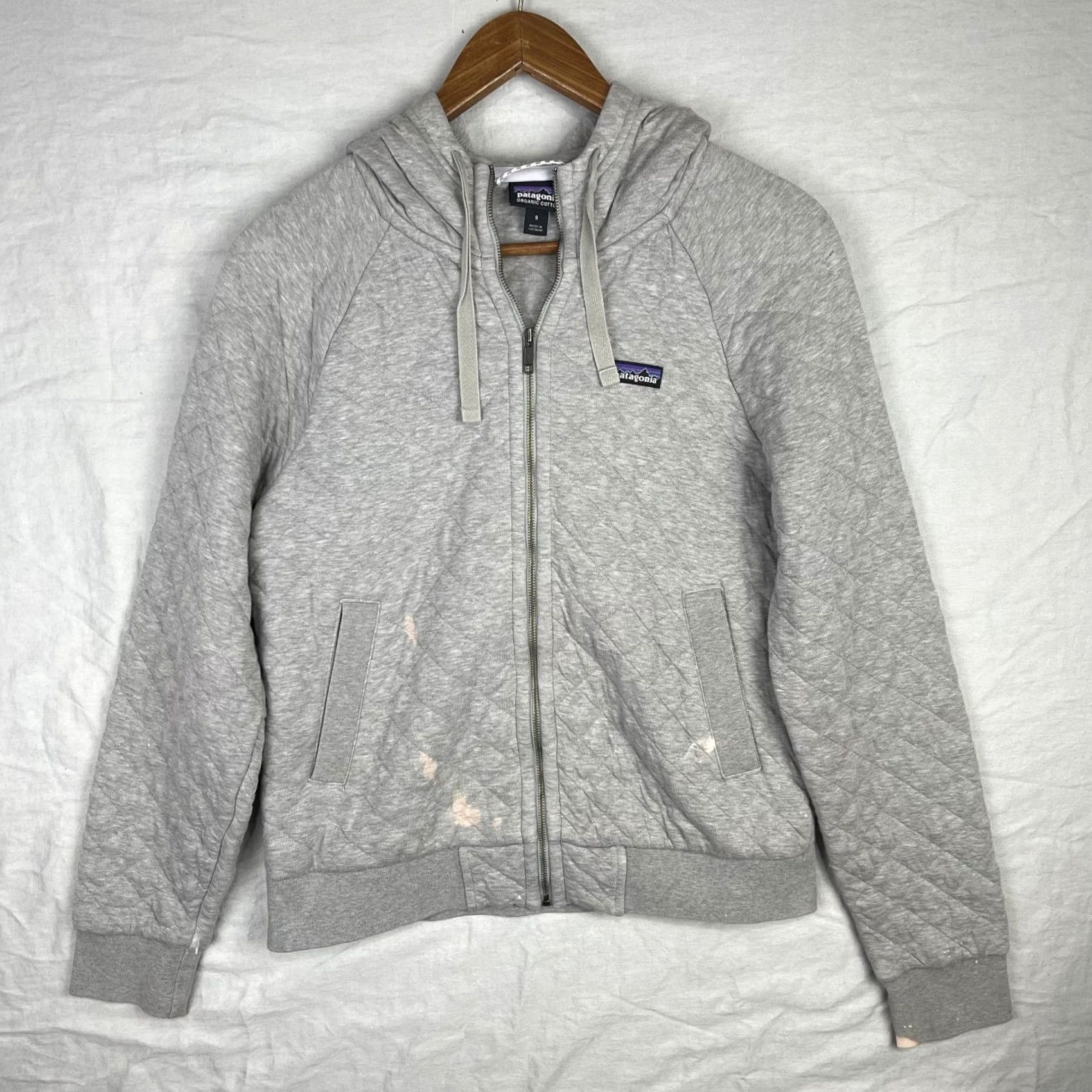 Patagonia Patagonia Hoodie Womens Small Gray Organic Cotton Full Zip Quilted Rugged Outdoor 25316 Size S / US 4 / IT 40 - 2 Thumbnail
