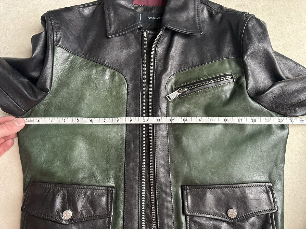 Dsquared2 FW12 Dsquared black green leather jacket 50 Archive grail Size US M / EU 48-50 / 2 - 6 Thumbnail