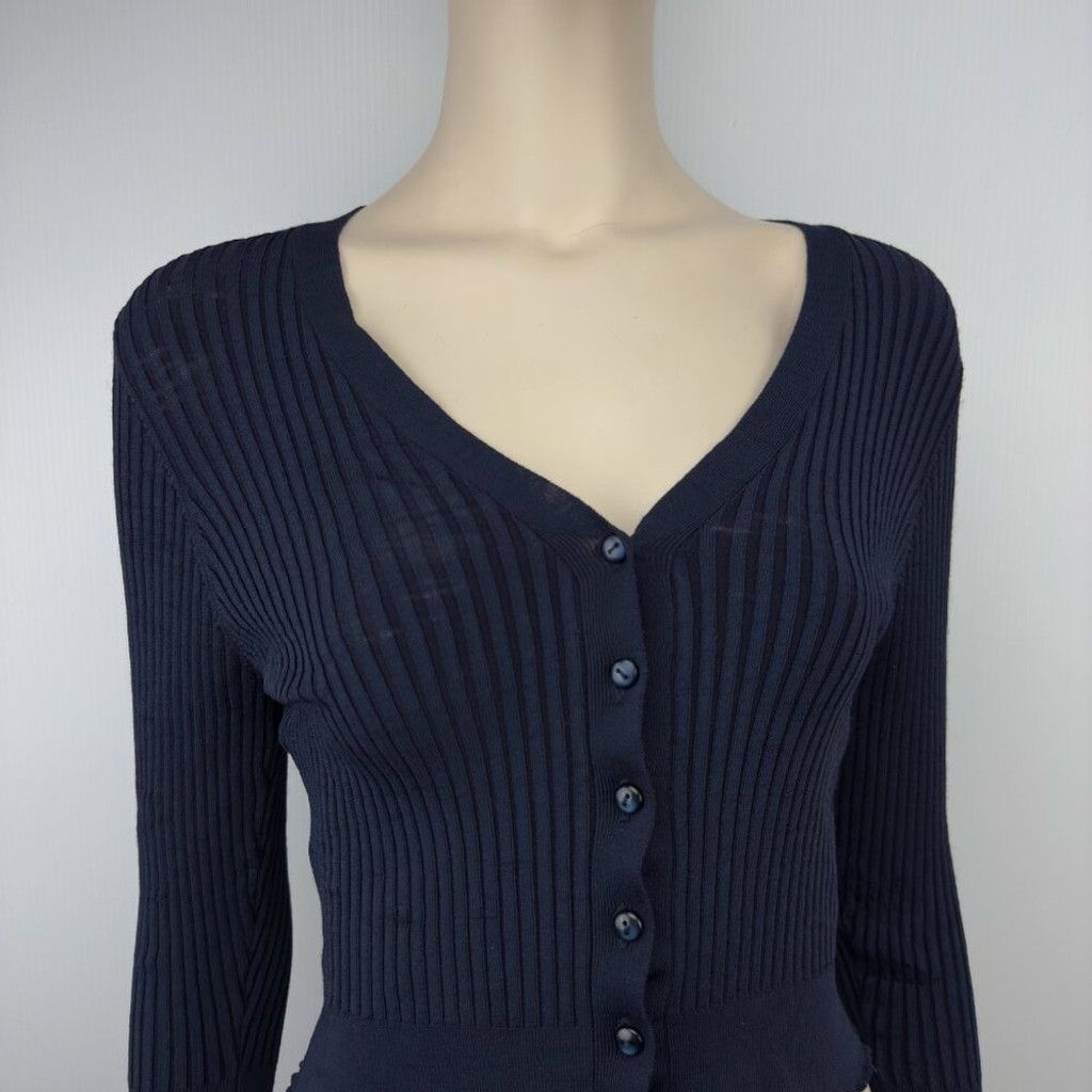 Other IRIS SETLAKWE Crop Ribbed & Textured Navy Blue Sweater S Size XS / US 0-2 / IT 36-38 - 5 Thumbnail
