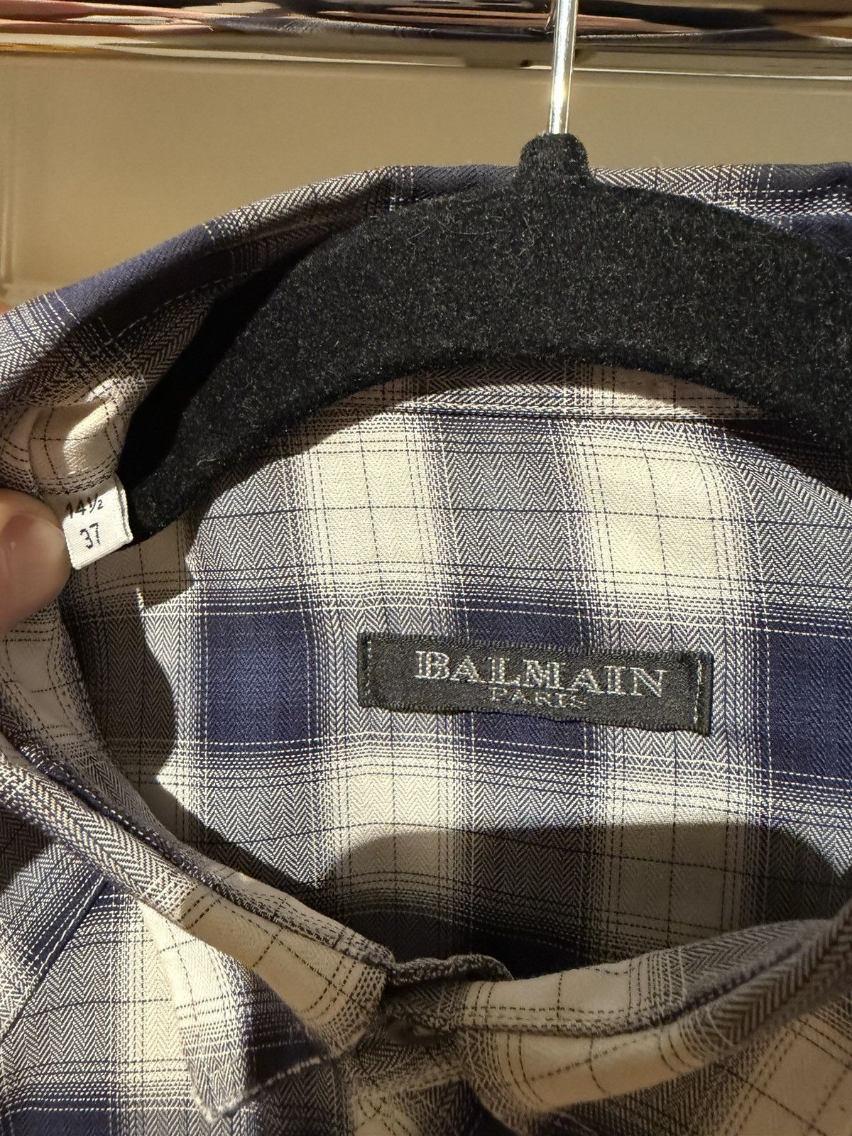 Balmain Decarnin era Balmain Plaid Shirt Size US S / EU 44-46 / 1 - 2 Thumbnail