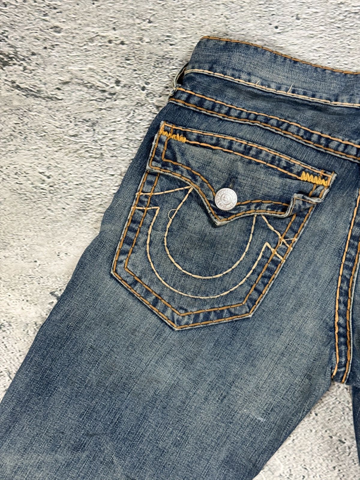 True Religion True Religion jorts denim shorts navy orange stitching Ricky Size US 33 - 2 Thumbnail