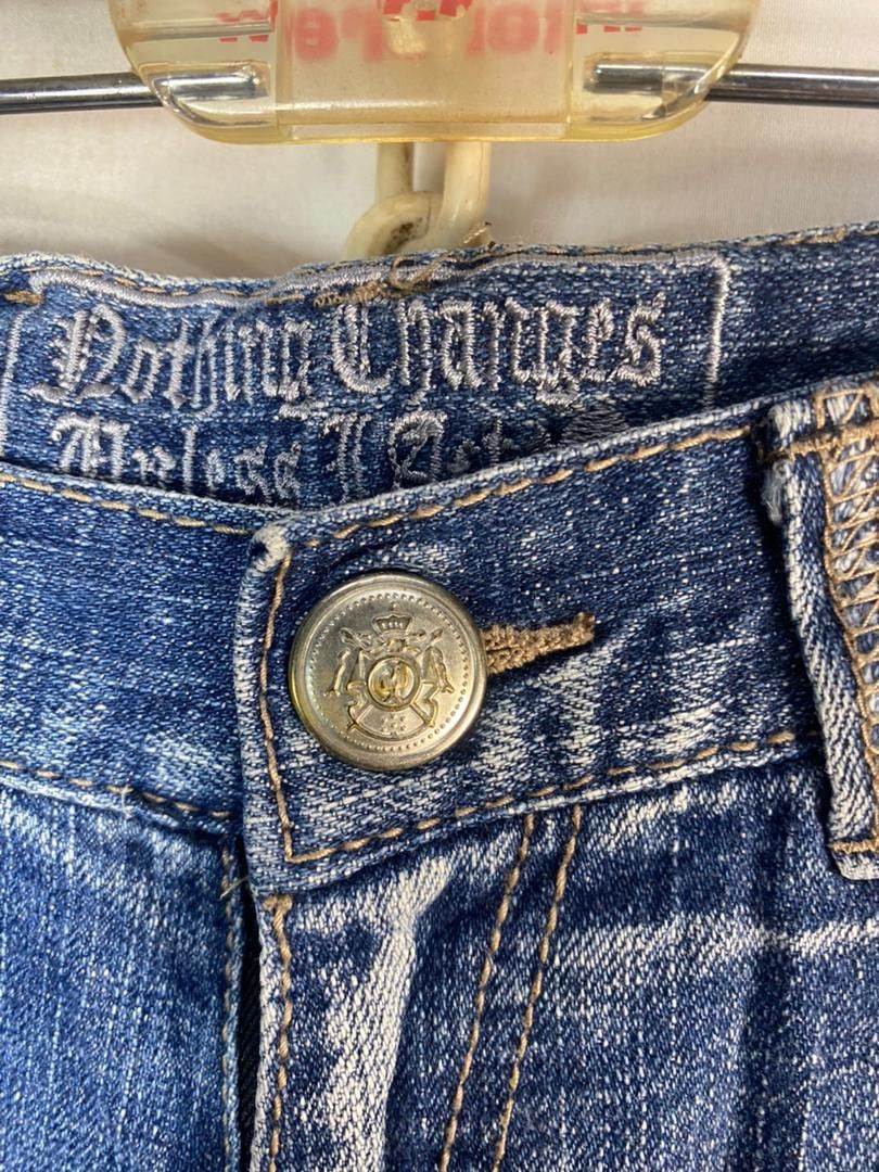 Japanese Brand Unisex🔥Unbrand denim with patches pants jeans Size 27" / US 4 / IT 40 - 6 Thumbnail