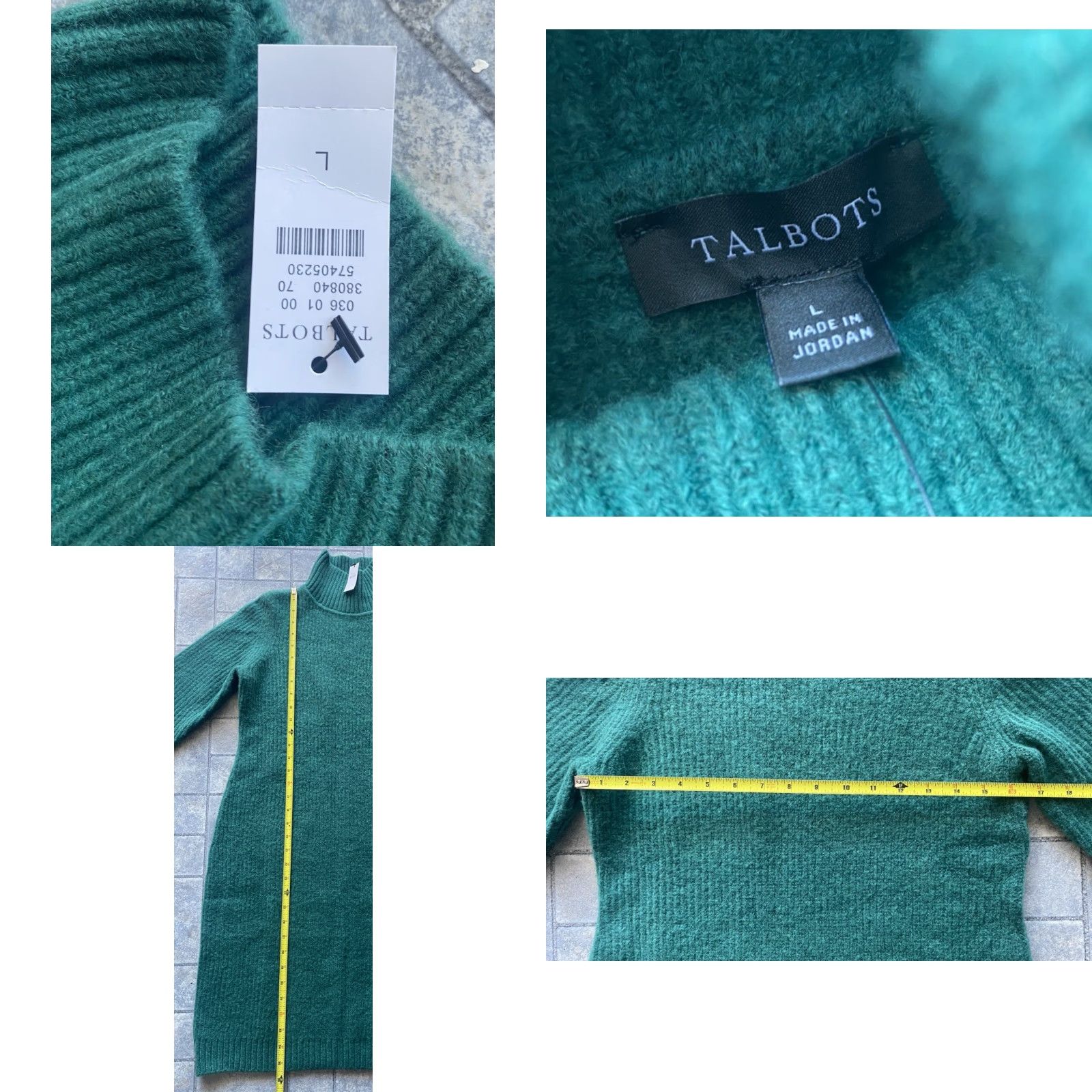 Talbots VINTAGE? Wait it's NWT New Talbots Ribbed Turtleneck Sweater Dress Green Women’s Large Size L / US 10 / IT 46 - 8 Thumbnail