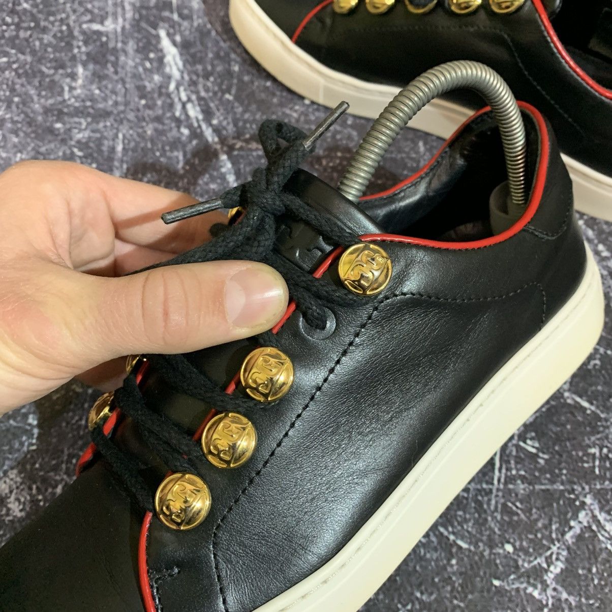 Escada RARE🔥 ESCADA Women’s Leather Lace-Up Sneakers Size 37 Size US 7 / IT 37 - 9 Thumbnail