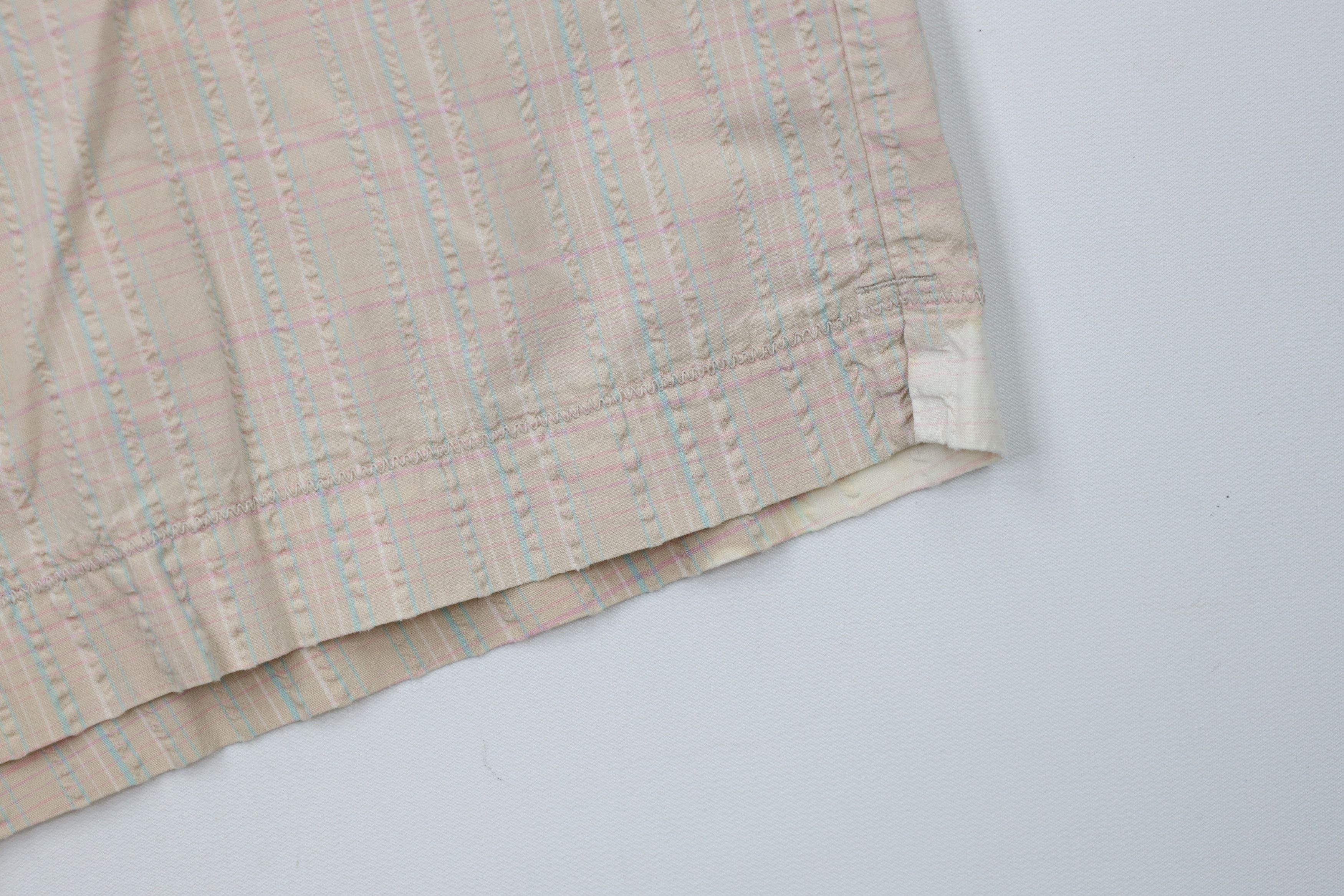 Vintage × Woolrich Woolen Mills Vintage 90s Woolrich Pastel Seersucker Bermuda Chino Shorts Size 34" / US 12 / IT 48 - 5 Thumbnail