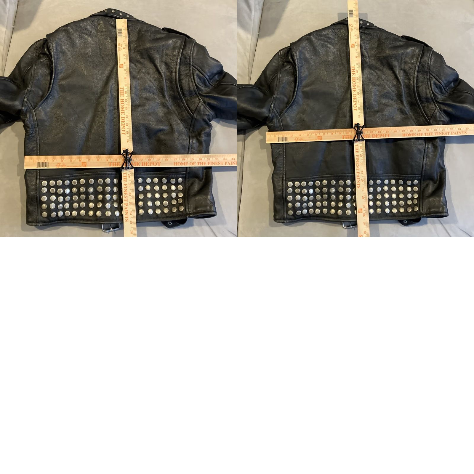 Vintage VINTAGE First Genuine Leather Studded Motorcycle Jacket Men 46 Black Zipper Biker 90s Mens Regular Leather Jacket Size US S / EU 44-46 / 1 - 8 Thumbnail