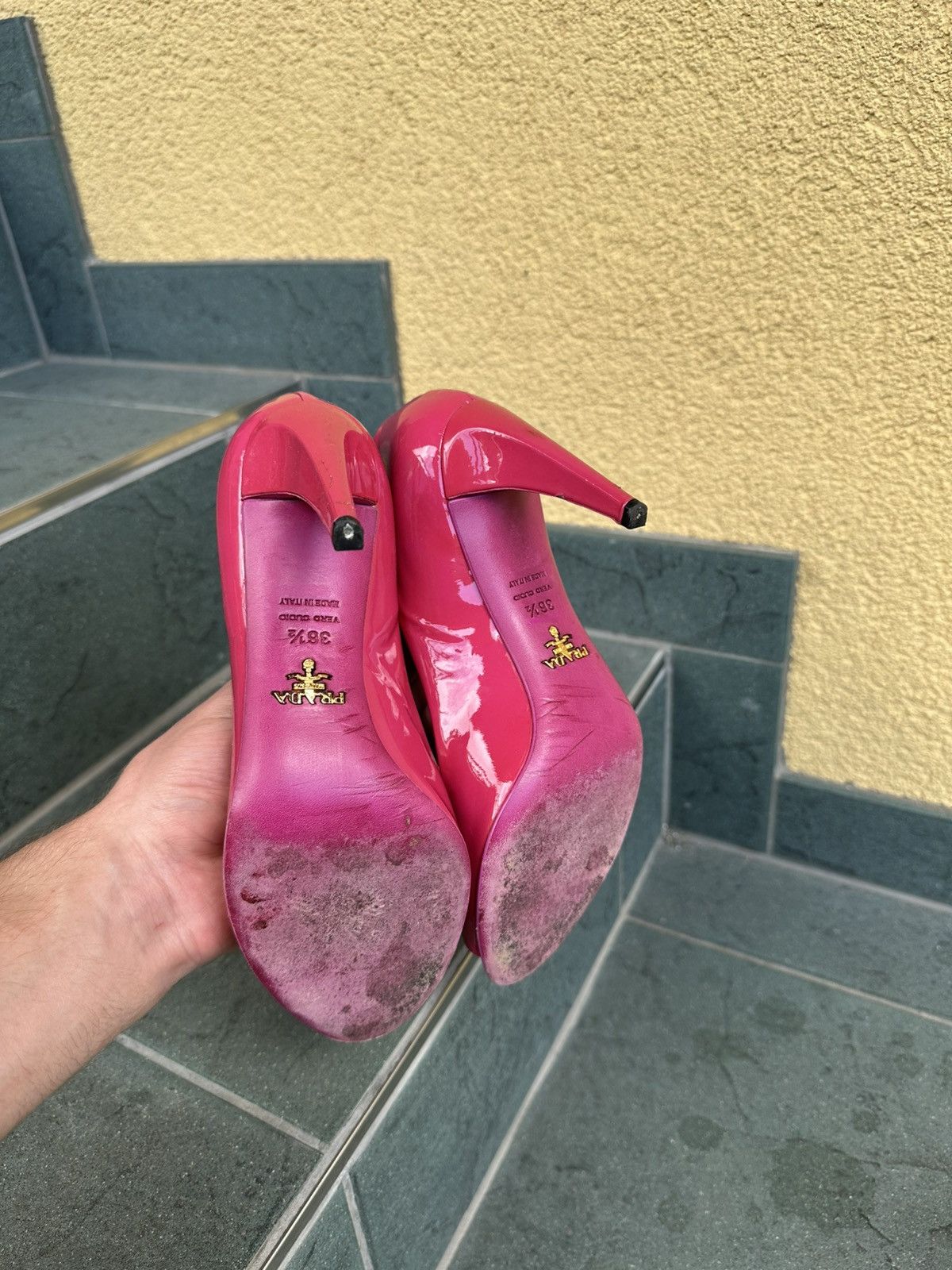 Prada Prada Womens Sz 36.5 Patent Leather Platform Heels Sz 6.5-7 Size US 6.5 / IT 36.5 - 12 Thumbnail