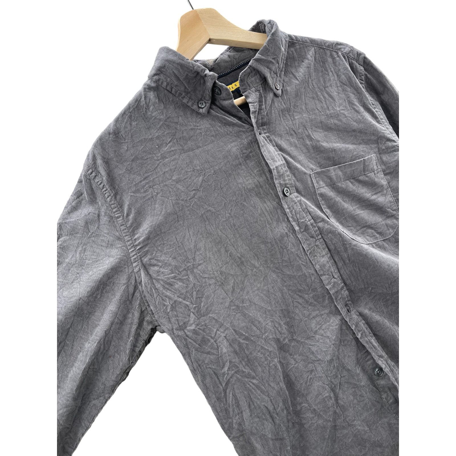 Vintage Prince & Fox Essential Dark Gray Corduroy Button Down Shirt Size US S / EU 44-46 / 1 - 4 Thumbnail