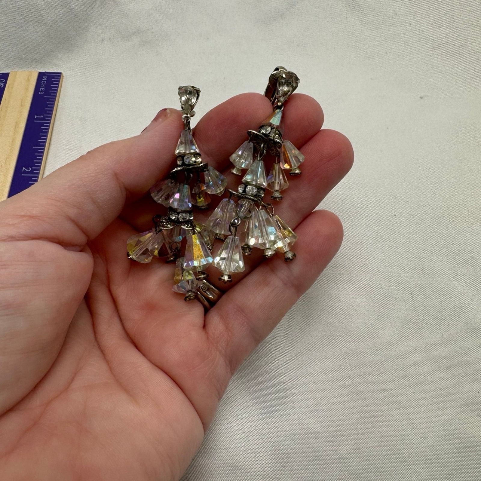 NBDN Nobrandedon VTG Aurora borealis crystal earrings Size ONE SIZE - 3 Thumbnail