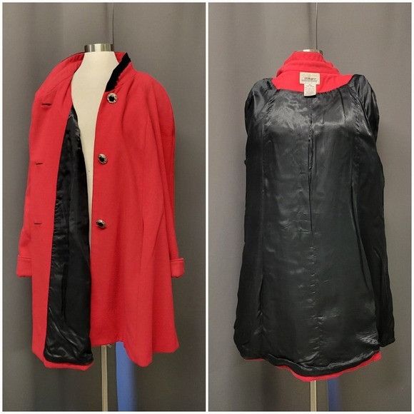 Worthington Vintage 90s Worthington 60s Style Jackie O Kennedy Red Wool Size 3XL / US 20-22 - 3 Thumbnail