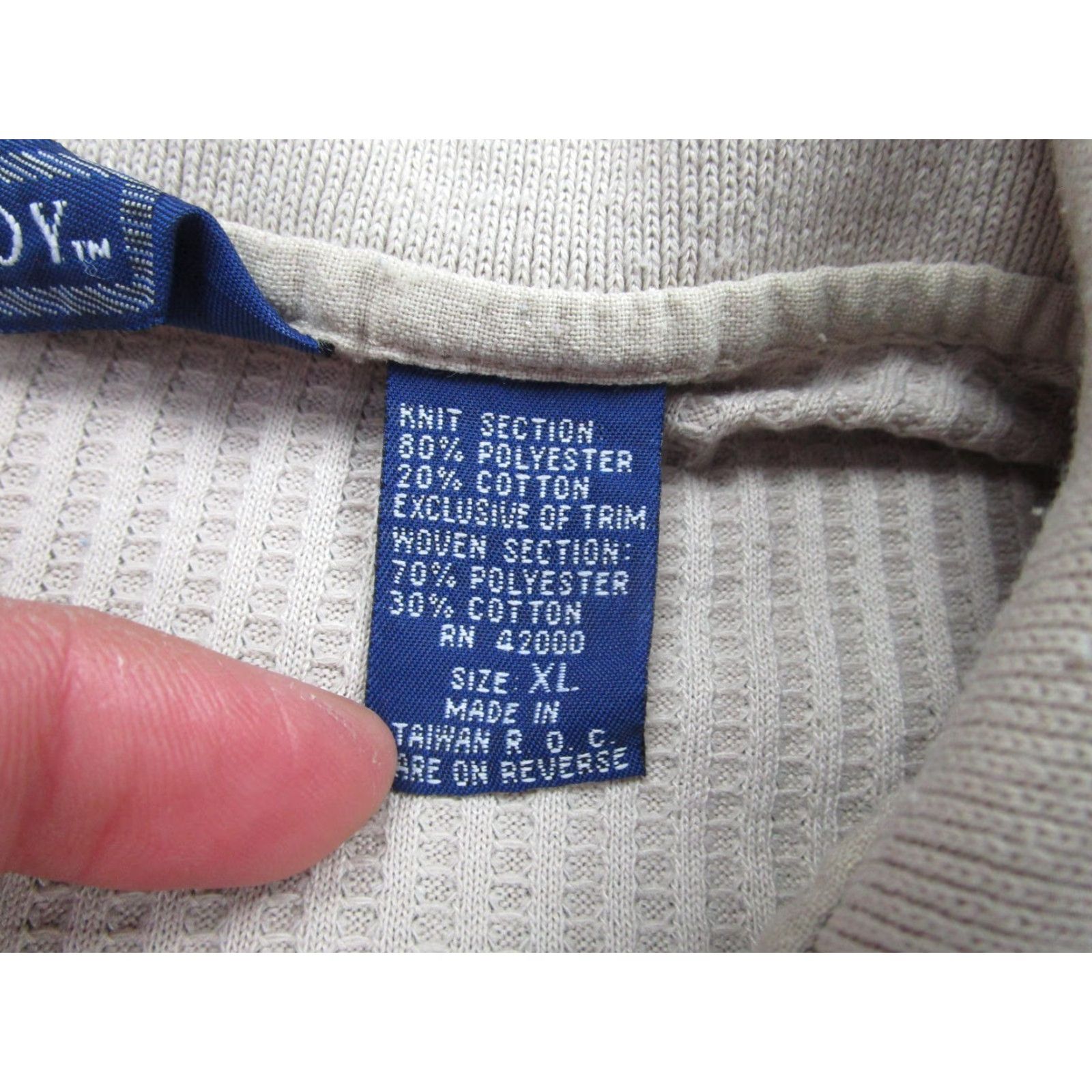Vintage VINTAGE Envoy Sweater Mens XL Textured Knit Waffle Pullover Banlon 90s Beige Collared Knit Shirt-StylePullover Mens XL Beige 90s Size US XL / EU 56 / 4 - 5 Thumbnail