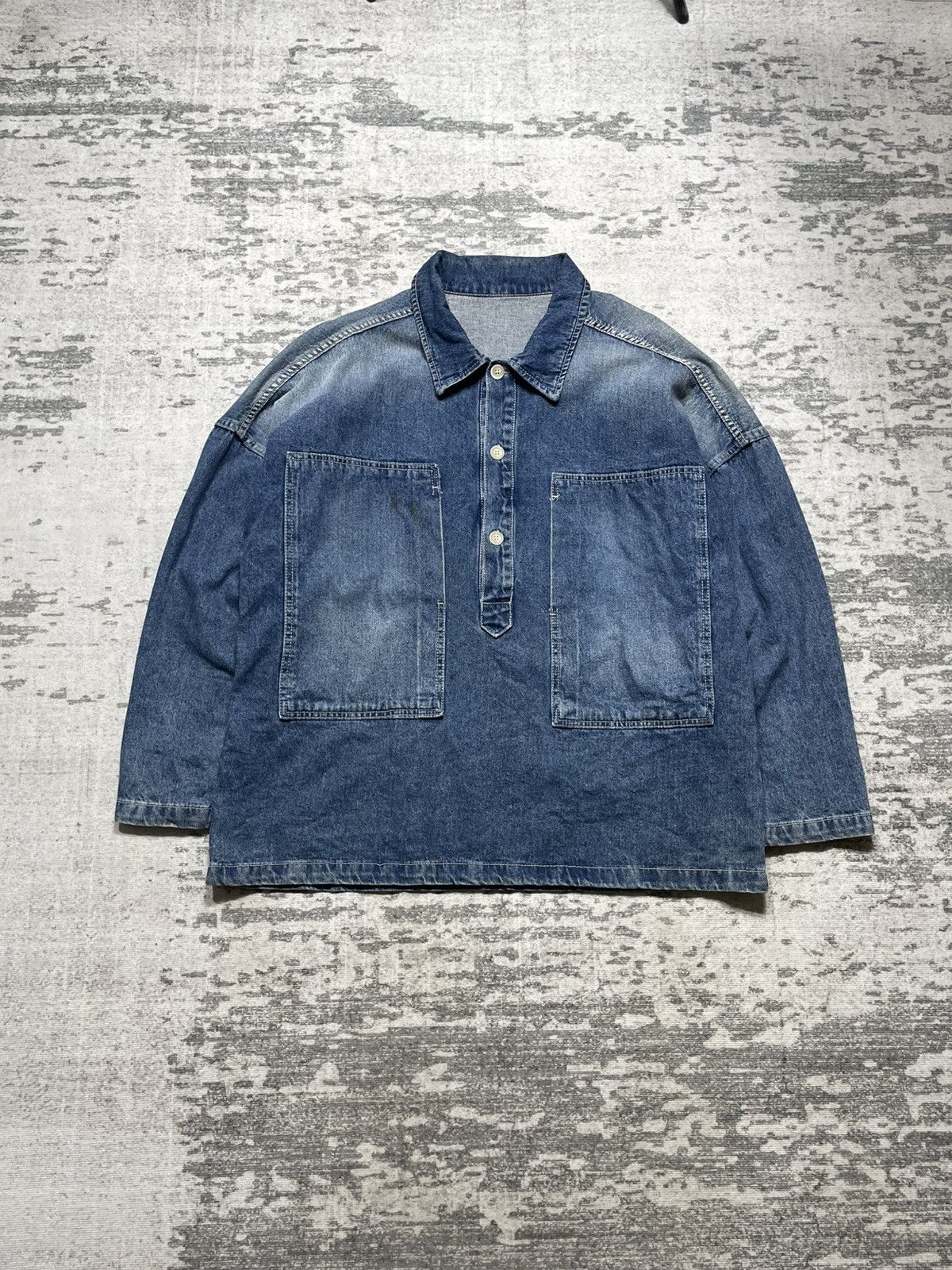 Vintage Collavo us army denim pullover shirt Size US XL / EU 56 / 4 - 1 Thumbnail