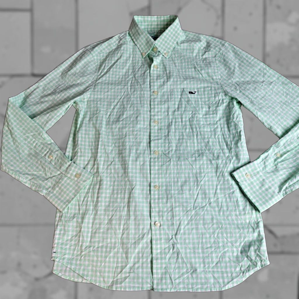 Vineyard Vines Vineyard Vines Shirt Small Green Gingham Plaid On The Go OTG Performance Shirt Button-Up Long Sleeve Collared Men Regular Green Vintage: No Size US S / EU 44-46 / 1 - 1 Thumbnail