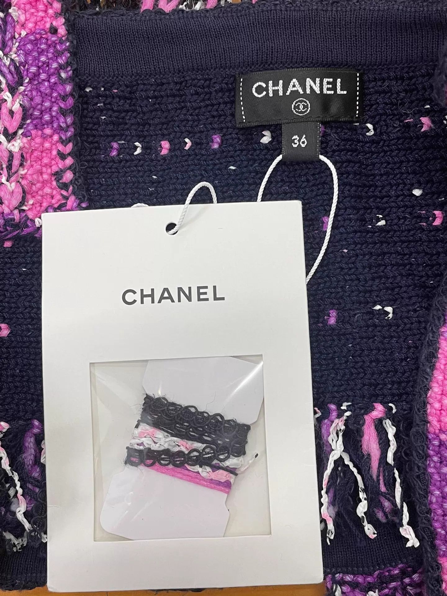 Chanel Chanel Purple & Black Woven Tassel Cami Crop Top Size XS / US 0-2 / IT 36-38 - 4 Thumbnail