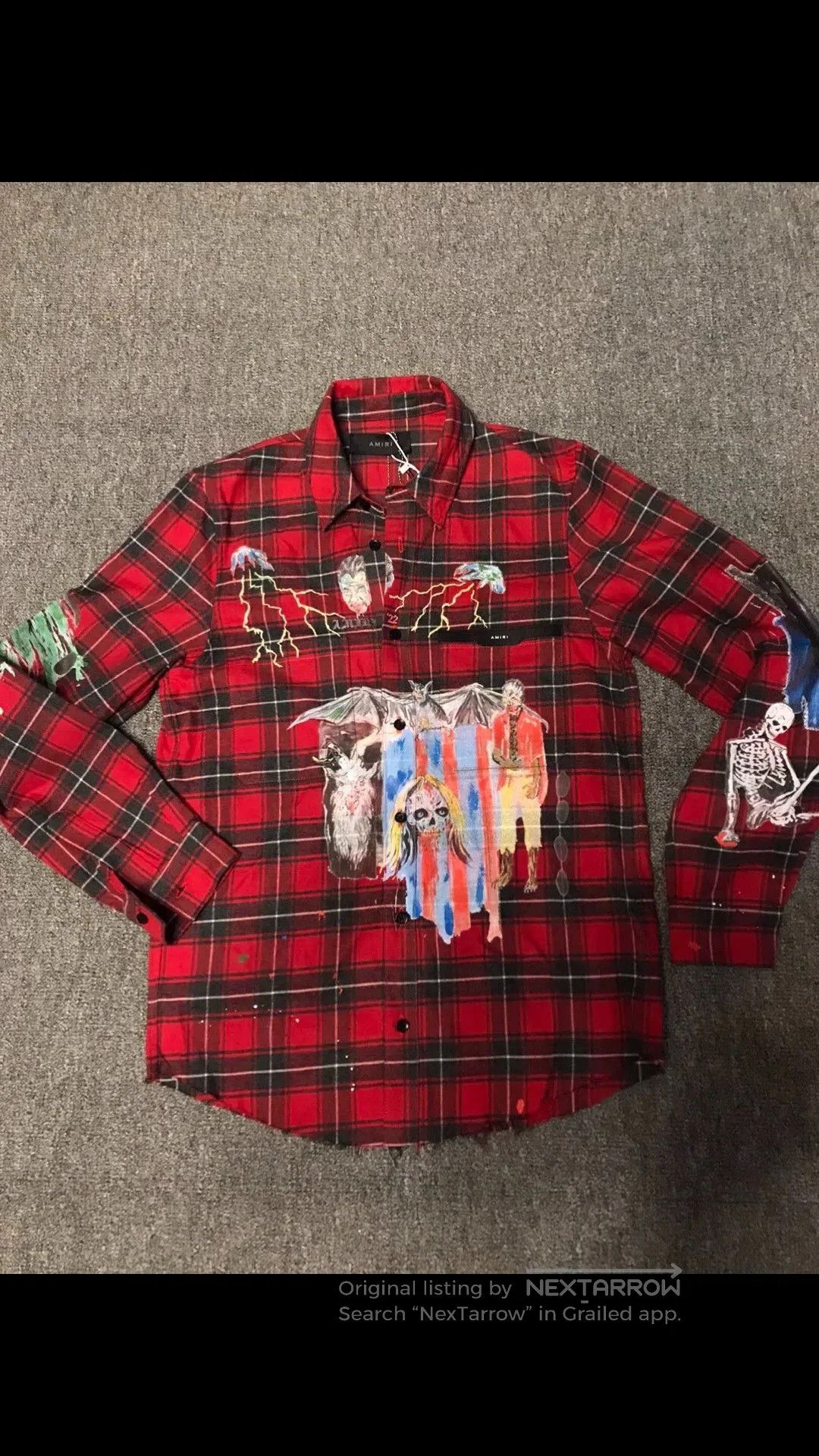 Amiri Red Plaid Graphic Button-Up Shirt XS. Size US XS / EU 42 / 0 - 3 Thumbnail