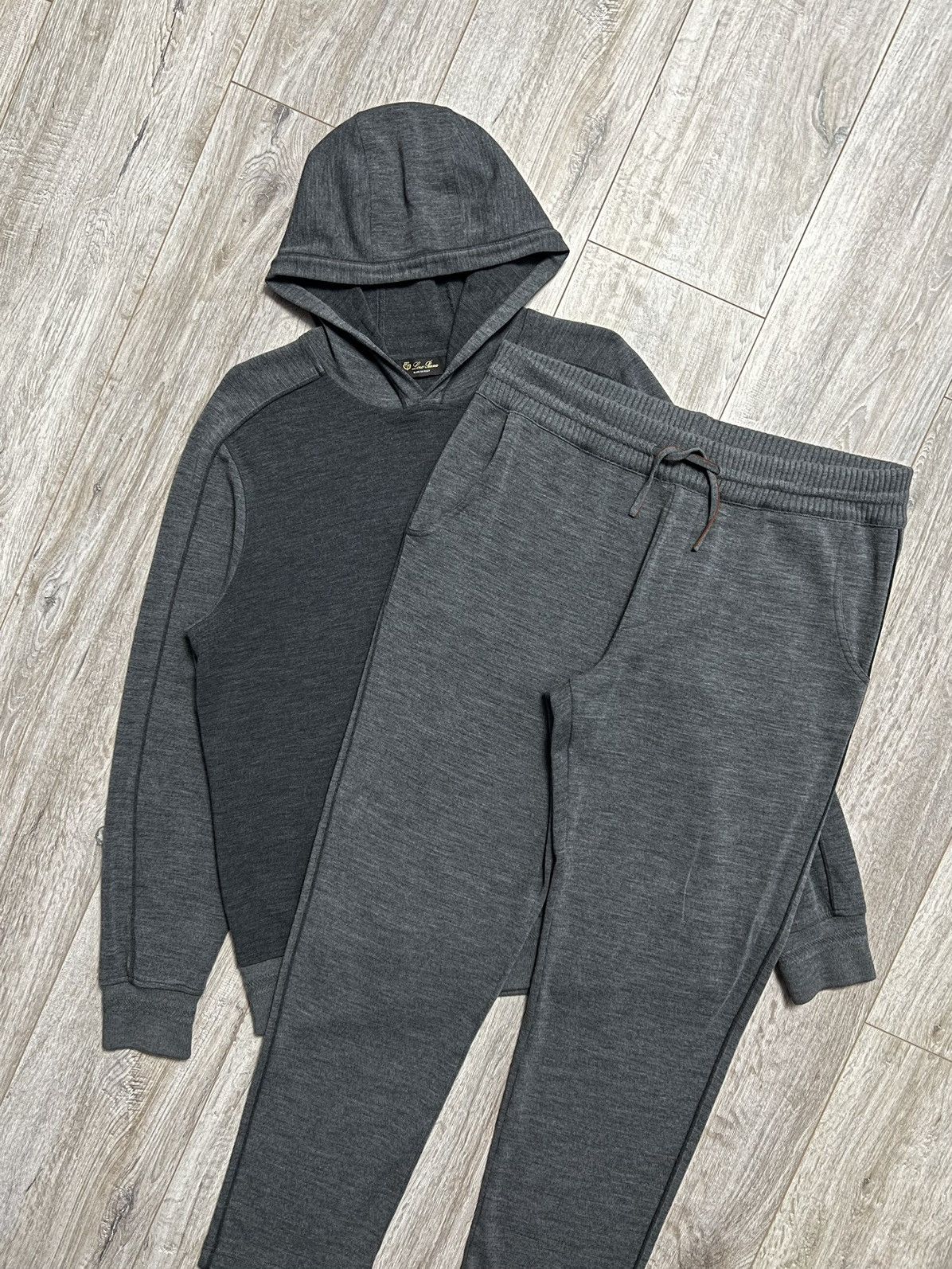 Loro Piana LORO PIANA Sweatsuit Virgin Wool Track Hoodie/Pants Size US L / EU 52-54 / 3 - 2 Thumbnail