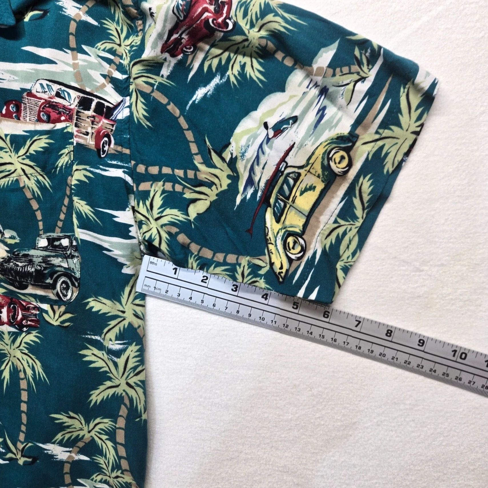 Vintage UTILITY Hawaiian Shirt Short Sleeve Button Up Casual M Blue Rayon Men’s Print Hawaiian 90s Aloha Boys? Size US M / EU 48-50 / 2 - 5 Thumbnail