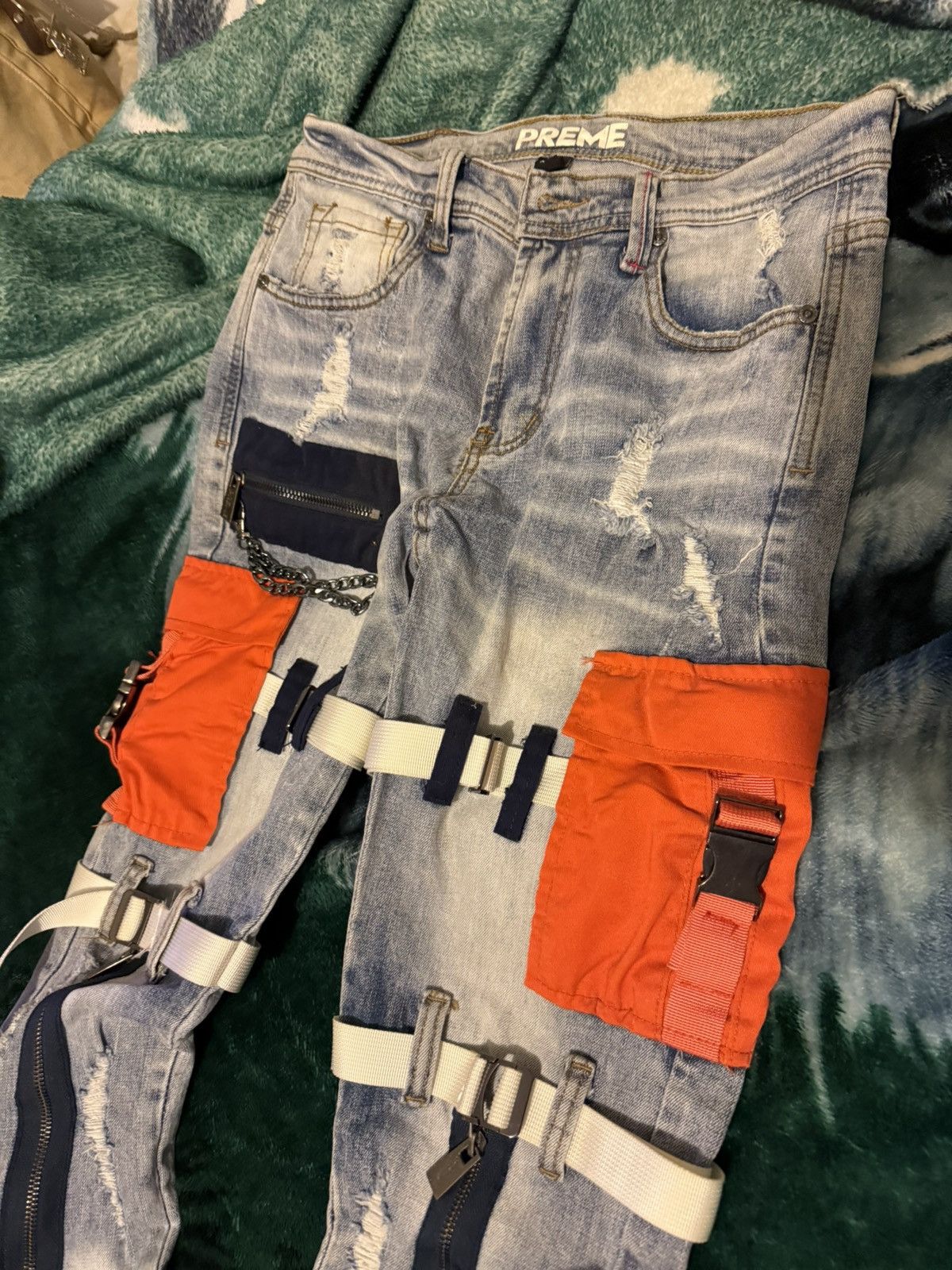 Other Jeans preme denim cargo pants jeans zipper Size US 30 / EU 46 - 2 Thumbnail