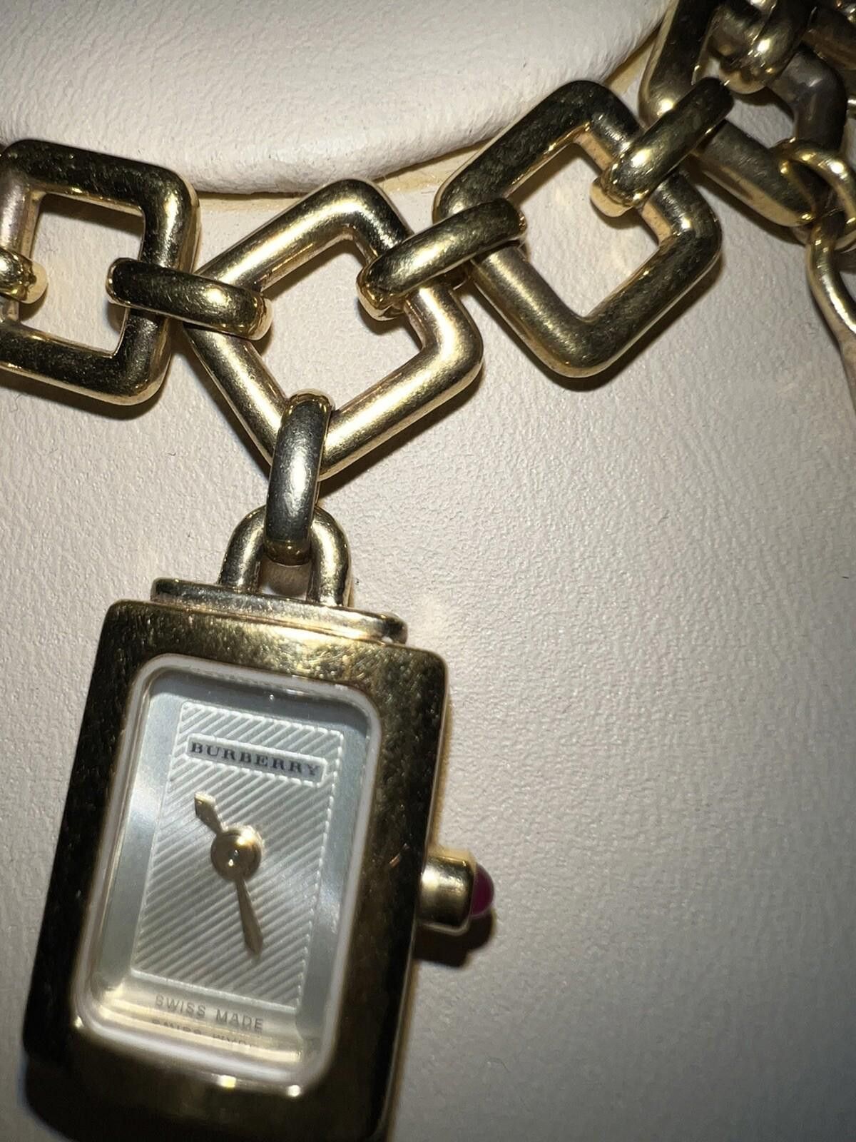 Burberry BURBERRY Gold Plated Charm Bracelet Watch RARE w/ Box Size ONE SIZE - 6 Thumbnail