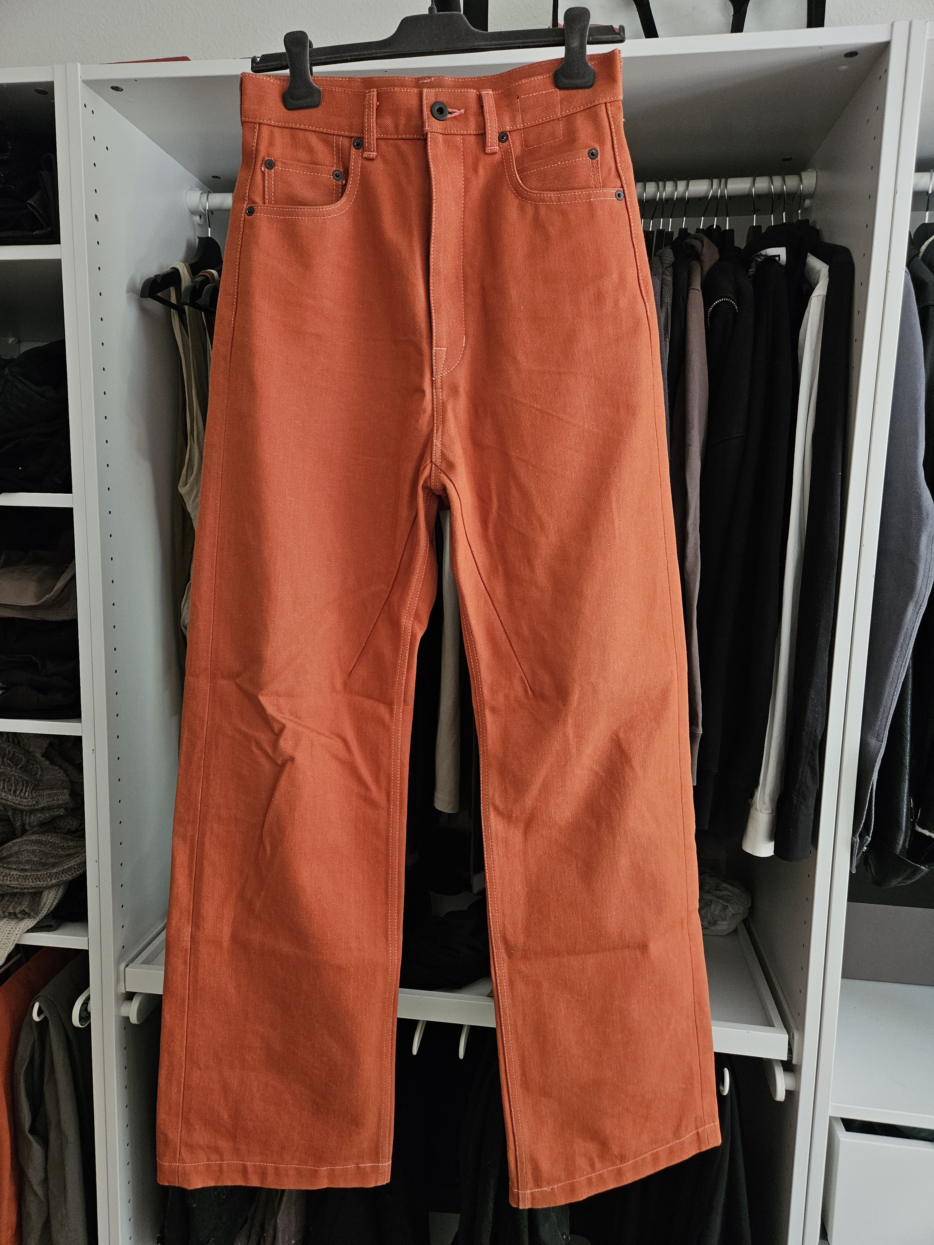 Pre-owned Rick Owens Geth Jeans Limited Run (deadstock) In Orange