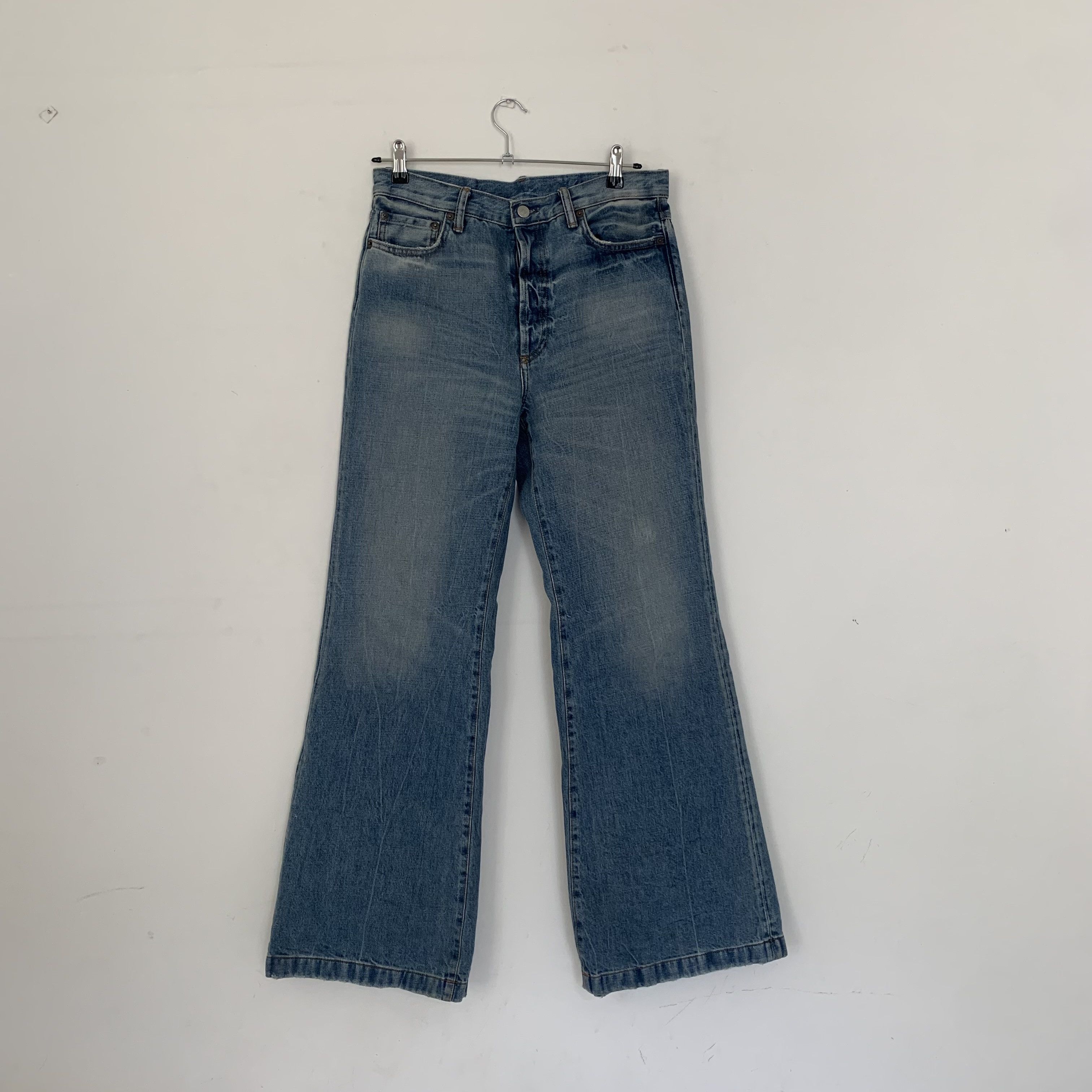 image of Acne Studios 1978 Relaxed Bootcut Flare Jeans in Blue, Men's (Size 31)