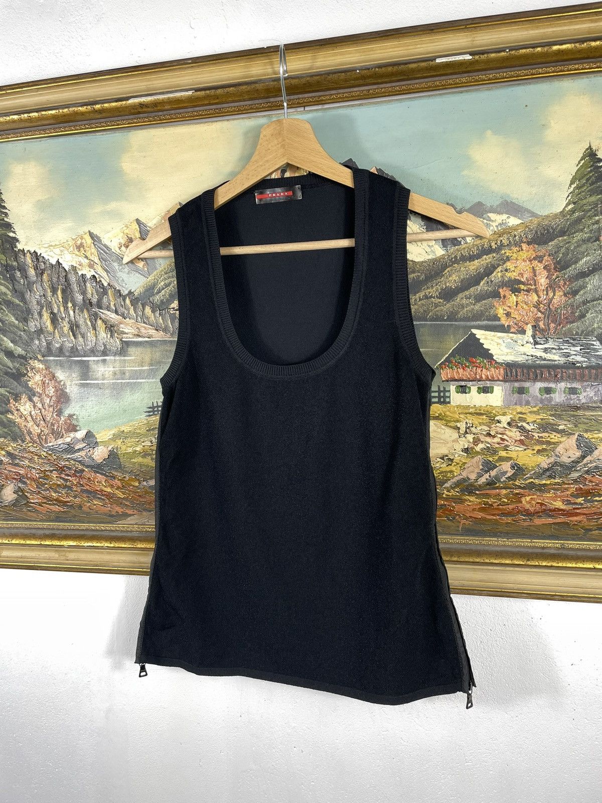 Prada × Vintage Prada Vintage Retro Y2k 00s Nylon Mesh Tank Top Blouse Size M / US 6-8 / IT 42-44 - 3 Thumbnail