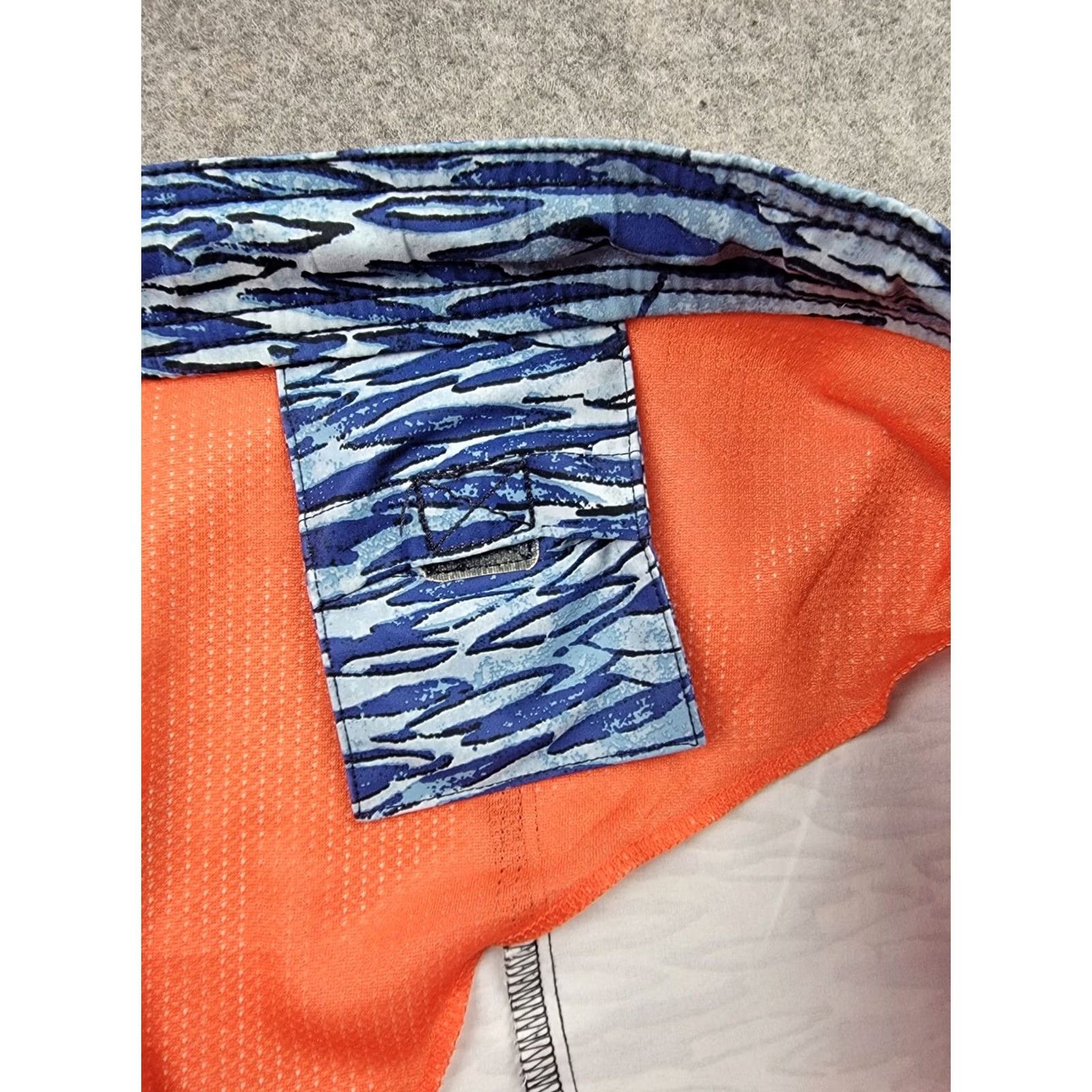 Vintage L.L. Bean Swim Trunks Bottom Mens Large Blue Lined Drawstring Pockets 8" Inseam Athletic Geometric Pattern Size ONE SIZE - 7 Thumbnail