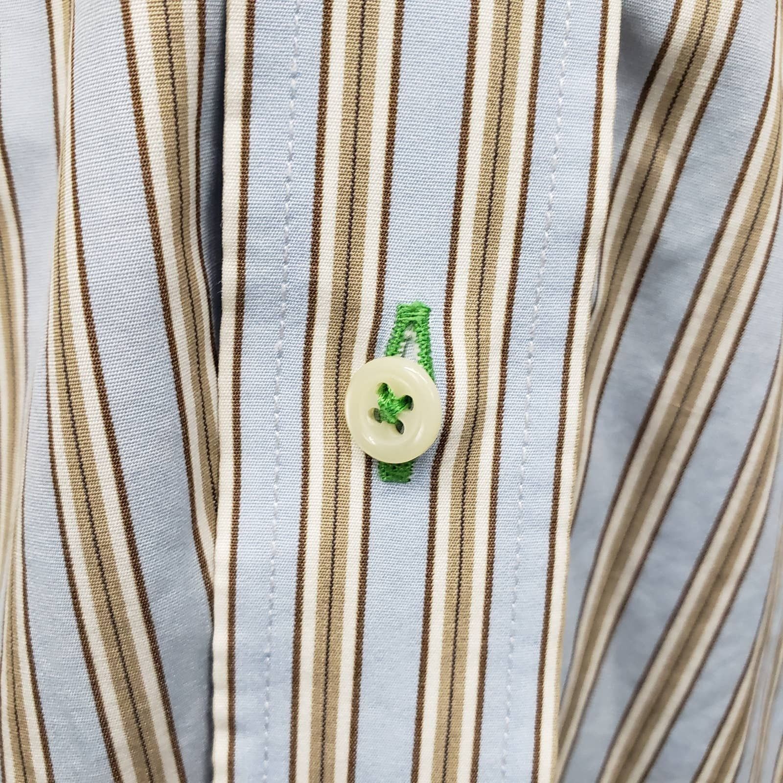 J.McLaughlin J. McLaughlin Shirt Striped Flip Cuff Contrast Collar Button Size US XL / EU 56 / 4 - 12 Thumbnail